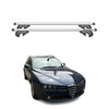 Menabo Barras de Techo Coche Barra para Alfa Romeo 159 2006-2013 Gris Alu 2Pza