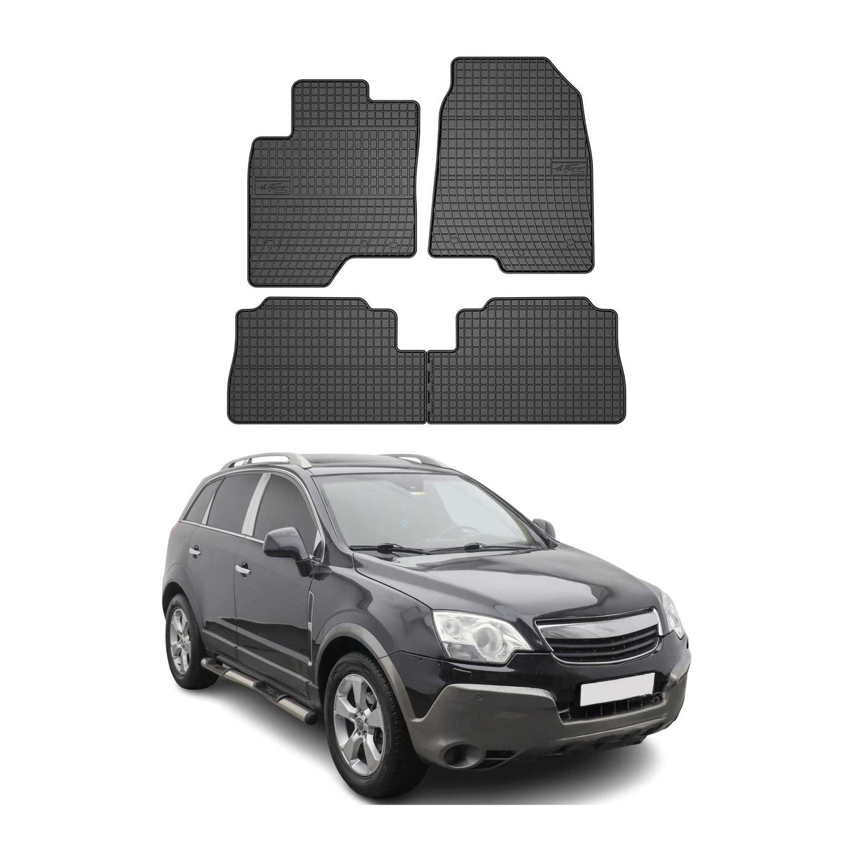 OMAC Alfombrillas De Coche para Opel Antara 2006-2017 Negro Goma TPE 4Pza