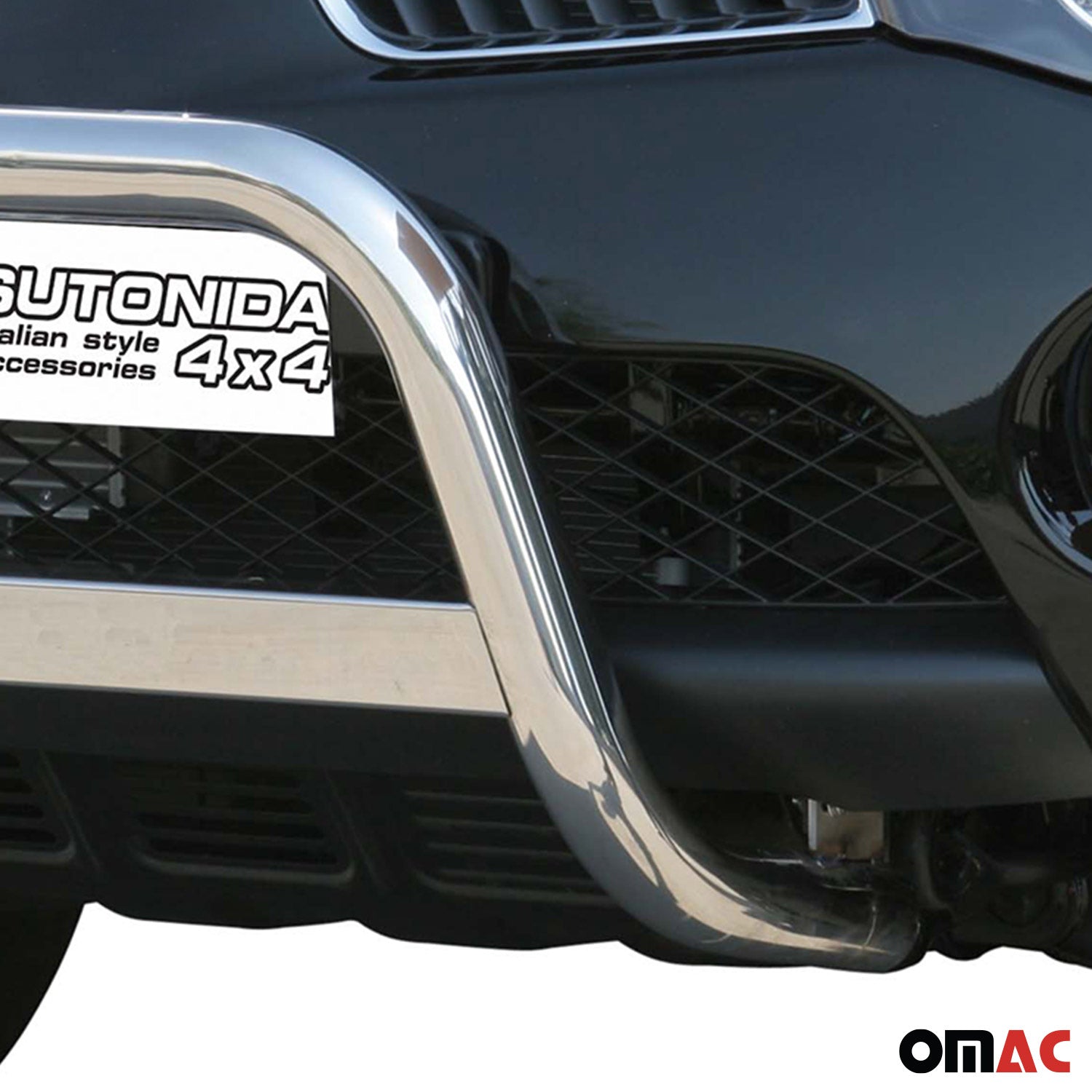 Bull Barra Frontal para Mitsubishi L200 2006-2009 Plata Brillante Acero 1Pza