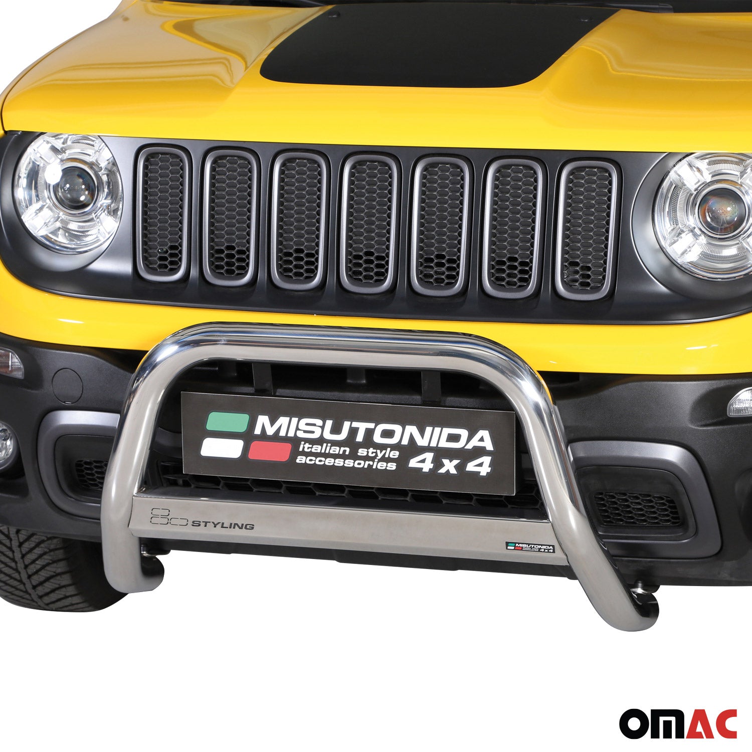 Bull Barra Frontal para Jeep Renegade Trailhawk 2014-2024 Plata Acero 1Pza