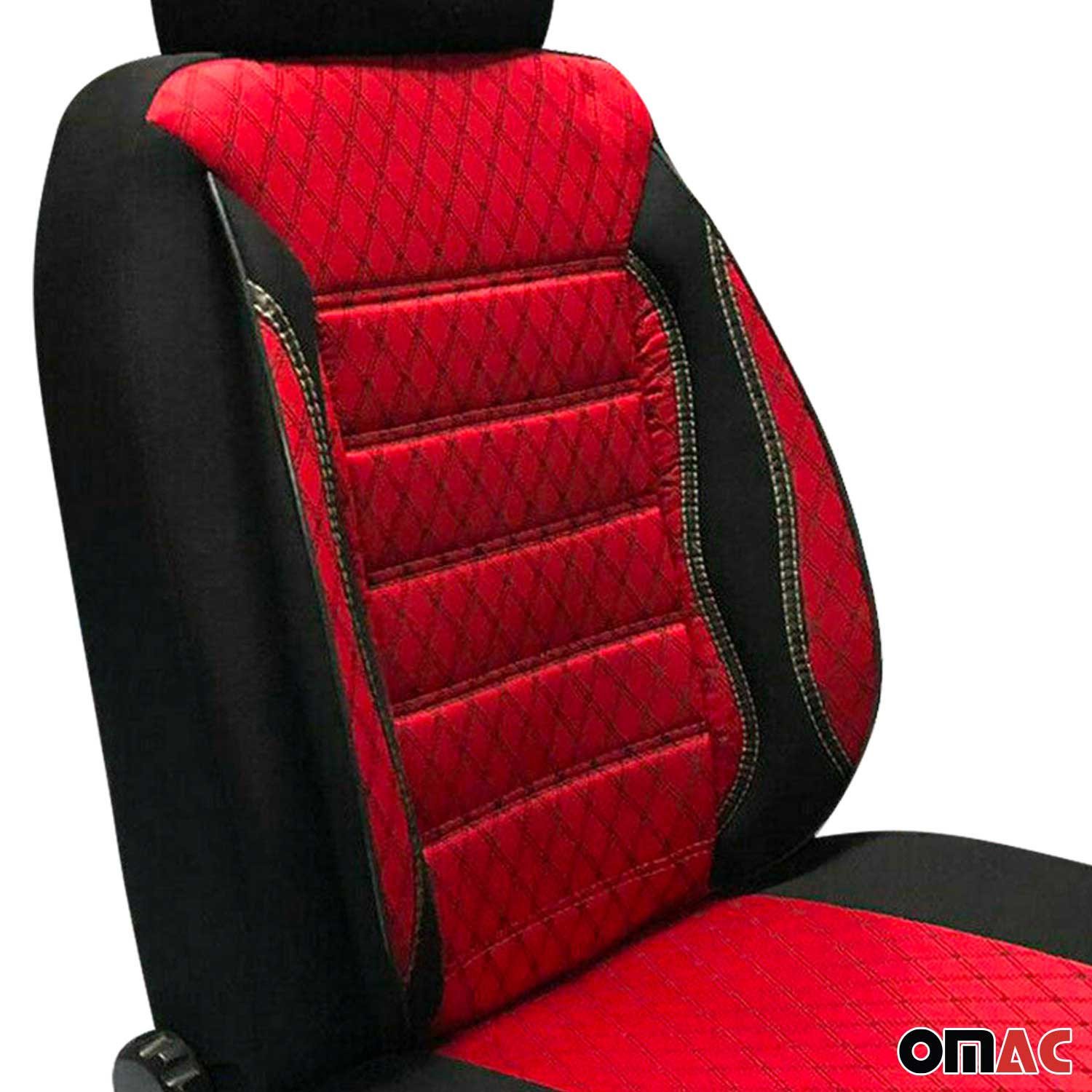 Funda de Asiento para Peugeot Partner 2018-2026 Negro Rojo Polialgodón 1Pza