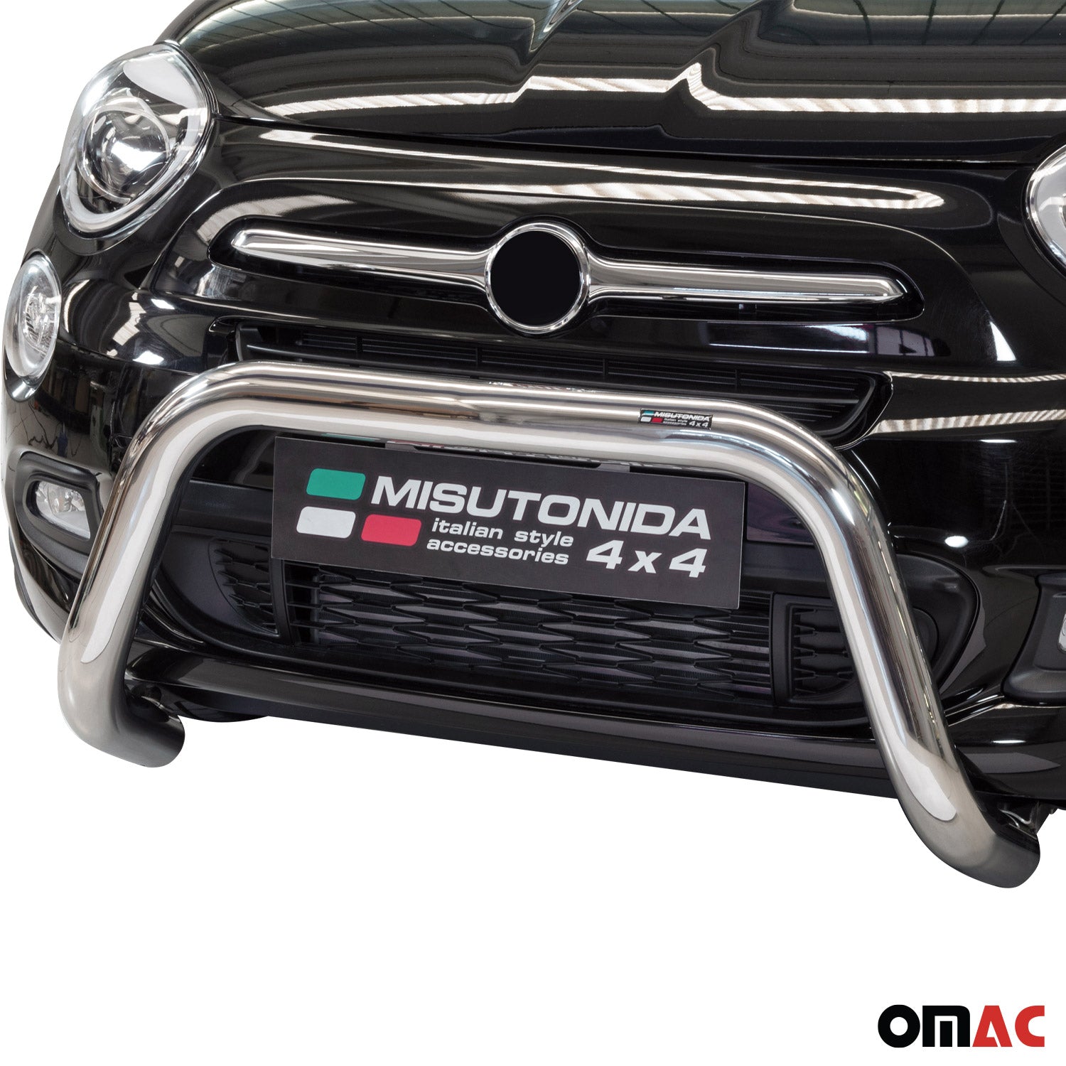 Bull Barra Frontal para Fiat 500X 2014-2018 Brillante Plata Acero