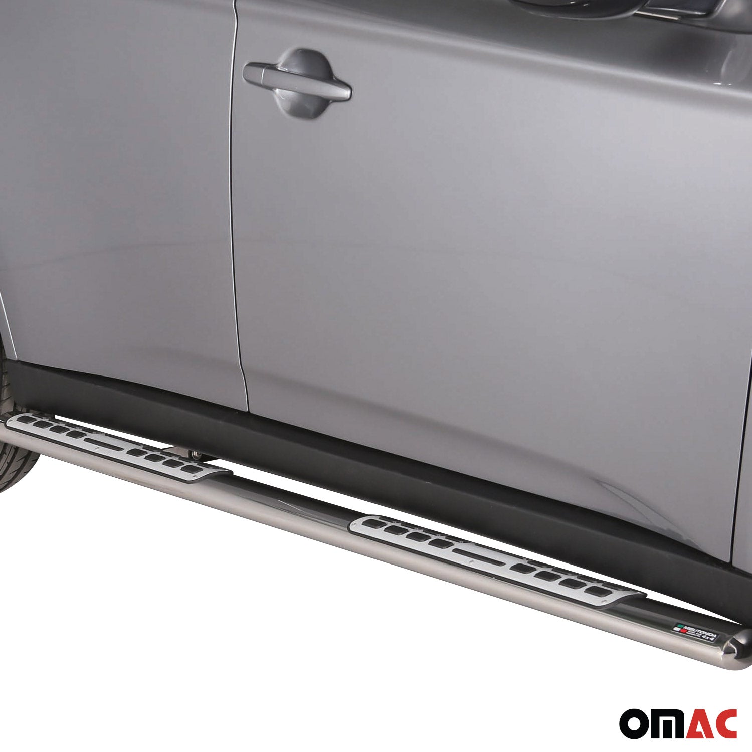 Par de Estribos Barras Laterales para Mitsubishi Outlander 2013-2021 Plata Acero