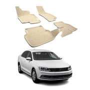 OMAC Alfombrillas De Coche para VW Jetta 2011-2018 Beige Goma TPE 4Pza