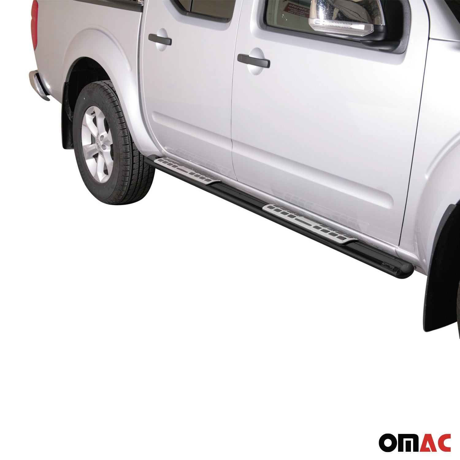 Estribos Barras Laterales para Nissan Navara Double Cab 2010-2014 Negro Acero