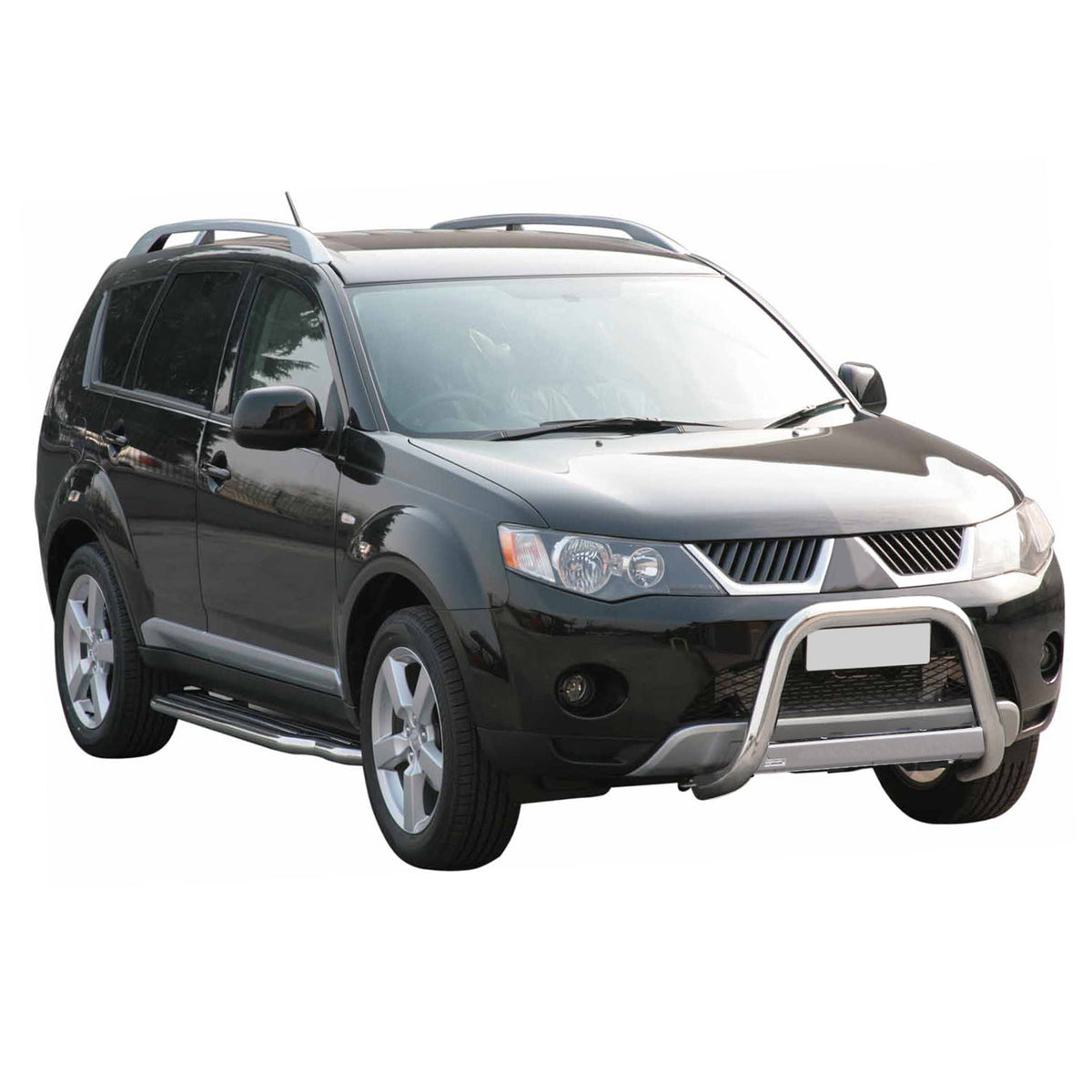 Bull Barra Frontal para Mitsubishi Outlander 2007-2009 Plata Brillante Acero