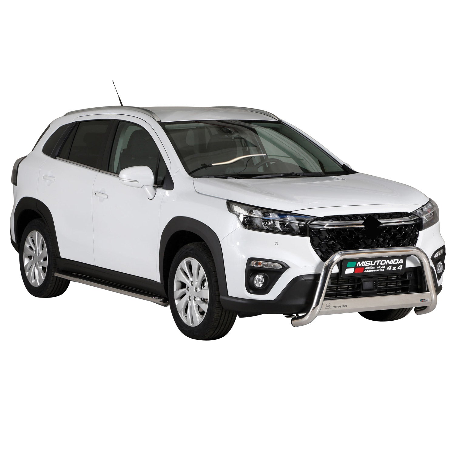 Bull Barra Frontal para Suzuki SX4 S-Cross Hybrid 2022-2025 Plata Acero