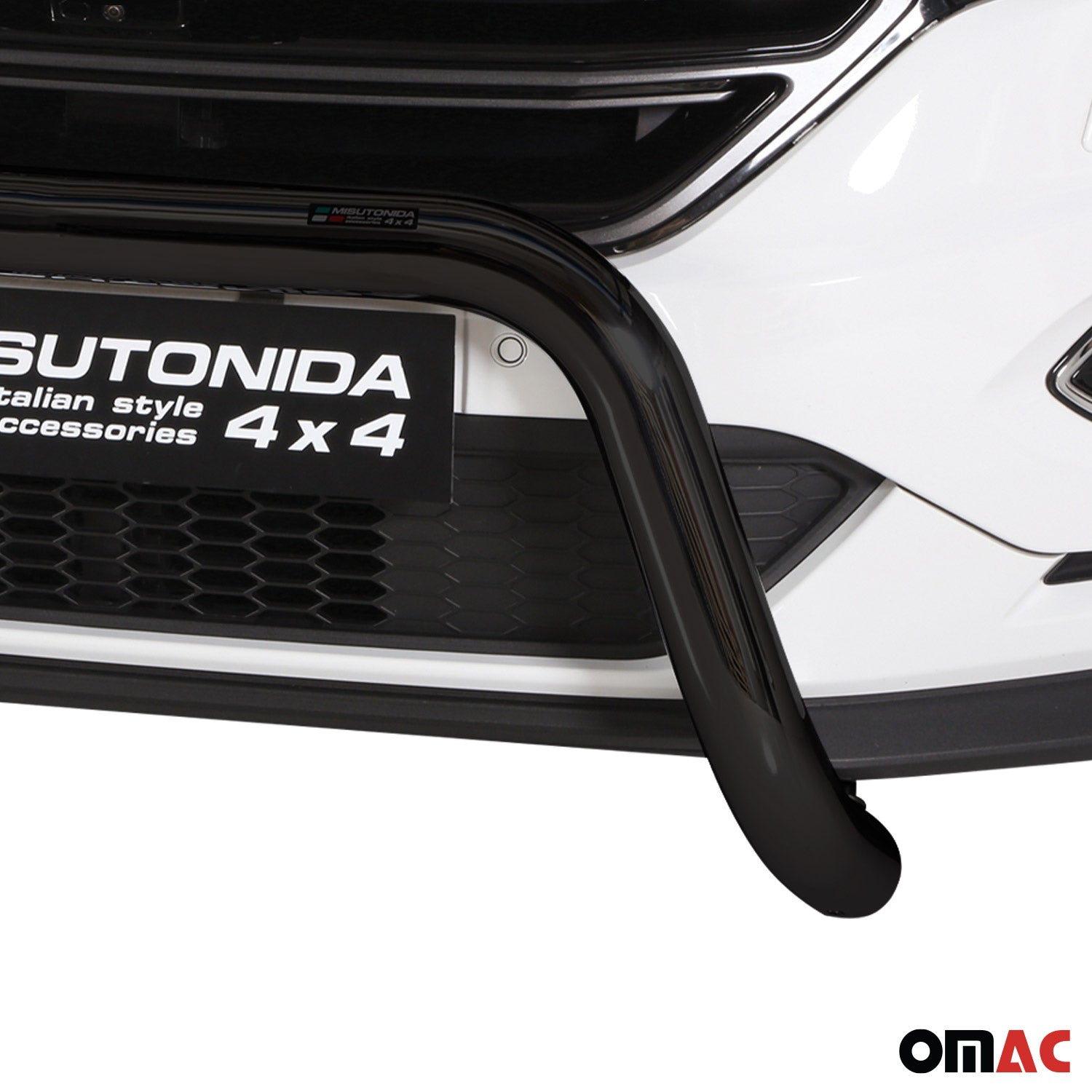 Bull Barra Frontal para Ford Edge 2014-2018 Negro Brillante Acero 1Pza