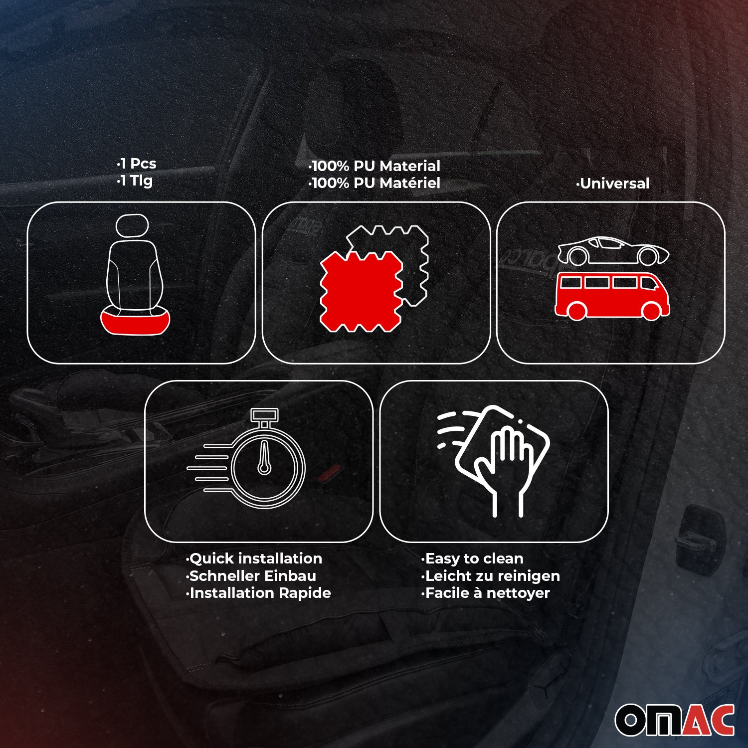 Sparco Funda de Asiento Universal Oscuro Gris Polialgodón
