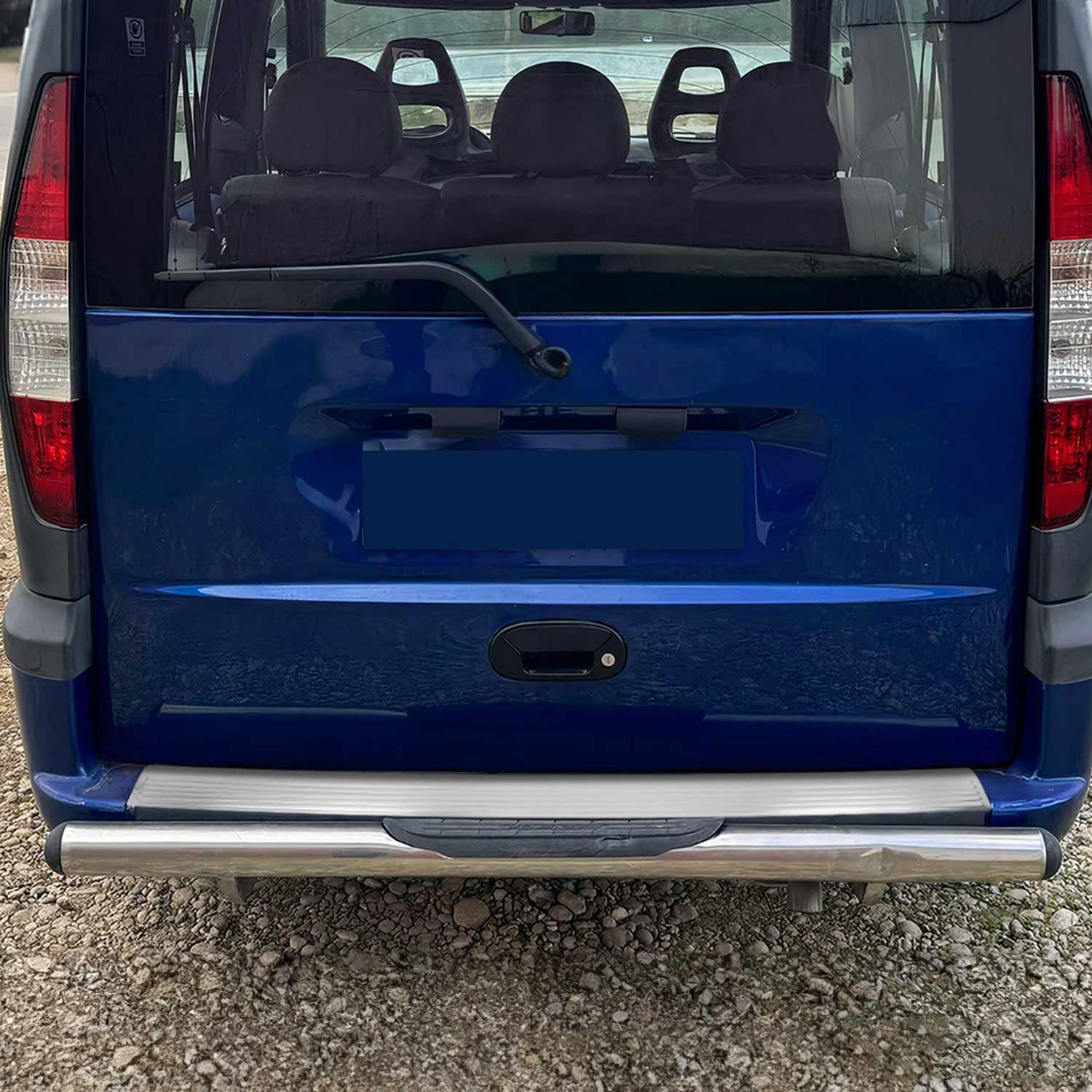 Protector de Parachoques Trasero para Fiat Doblo 2000-2010 Acero cepillado