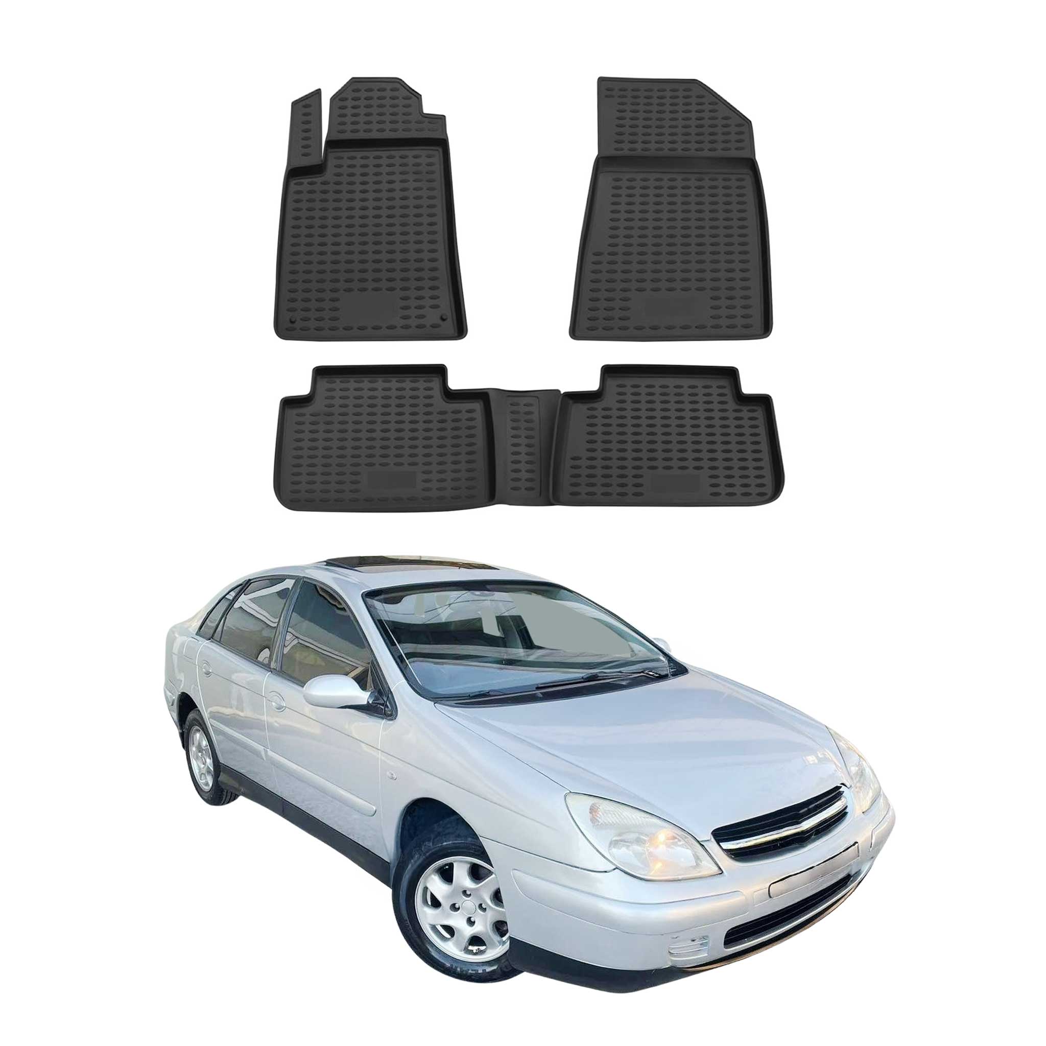 OMAC Alfombrillas De Coche para Citroen C5 2001-2008 Negro Goma TPE 4Pza