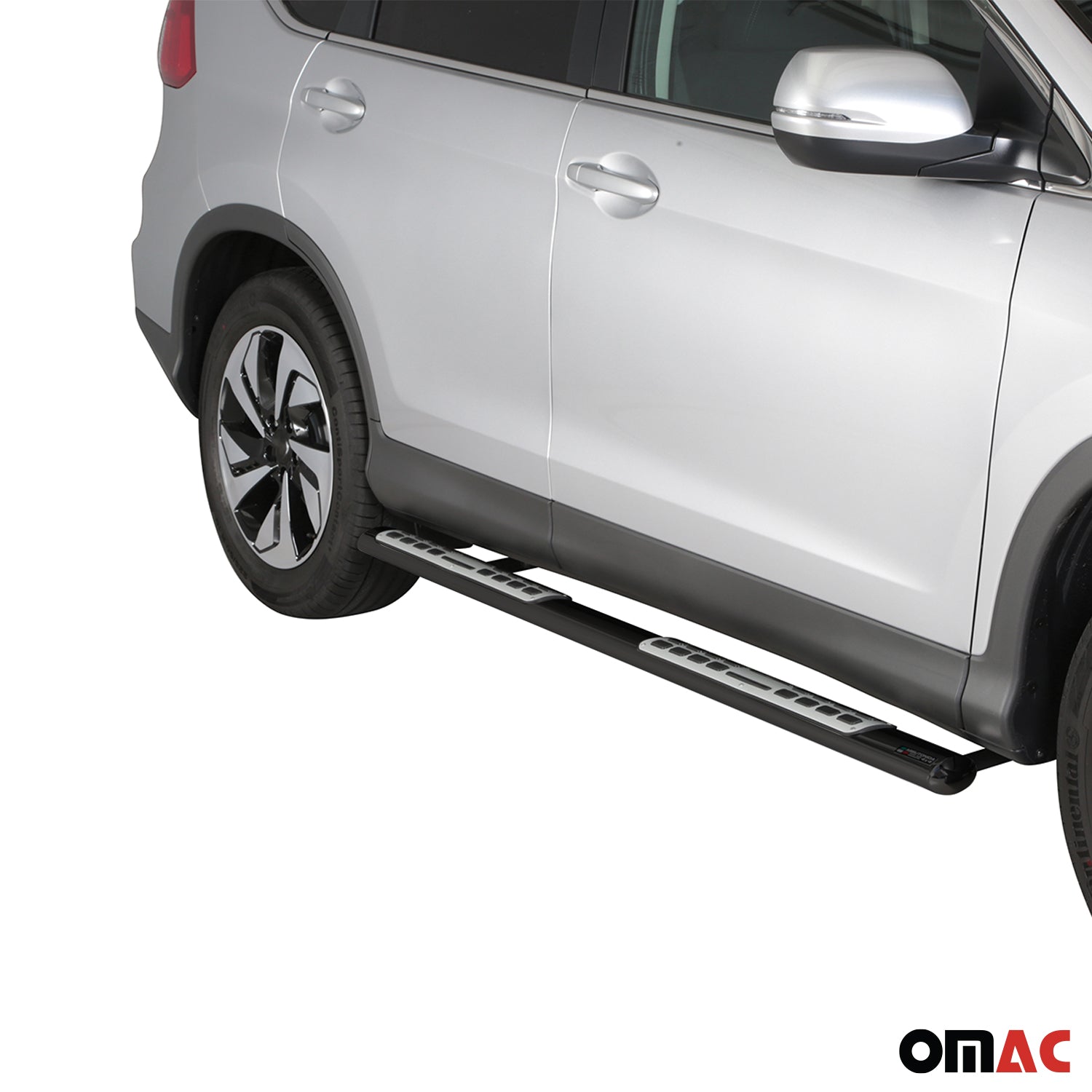 Par de Estribos Barras Laterales para Honda CR-V 2016-2018 Negro Brillante Acero