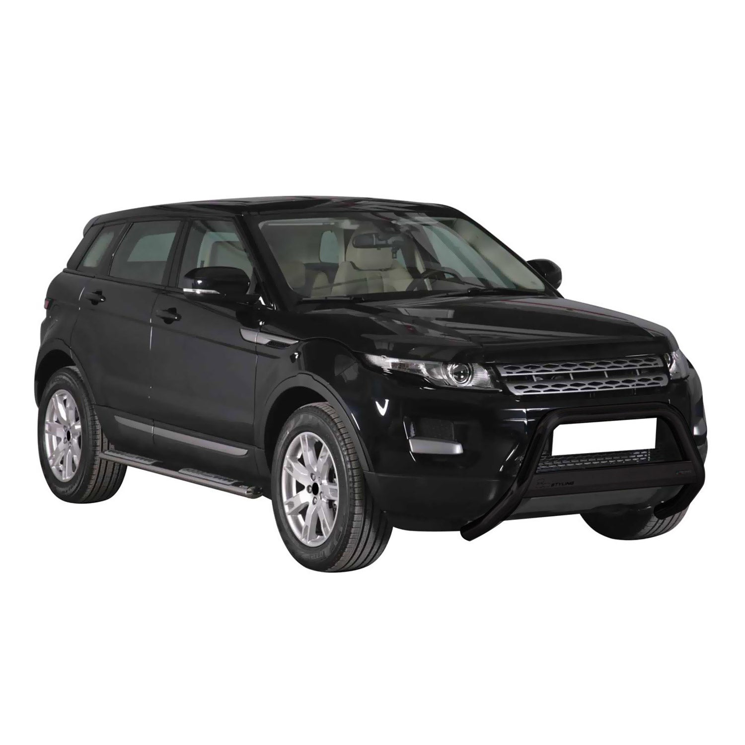 Bull Barra Frontal para Range Rover Evoque 2011-2015 Negro Brillante Acero 1Pza
