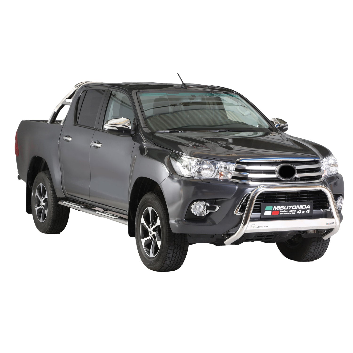 Estribos Barras Laterales para Toyota Hilux Double Cab 2016-2018 Plata Acero