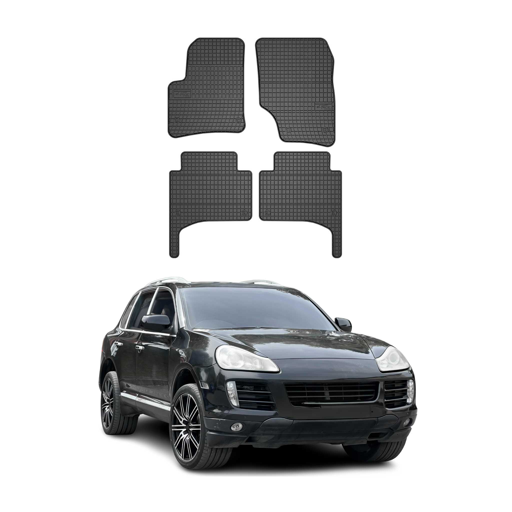 OMAC Alfombrillas De Coche para Porsche Cayenne 2002-2010 Negro Goma 4Pza