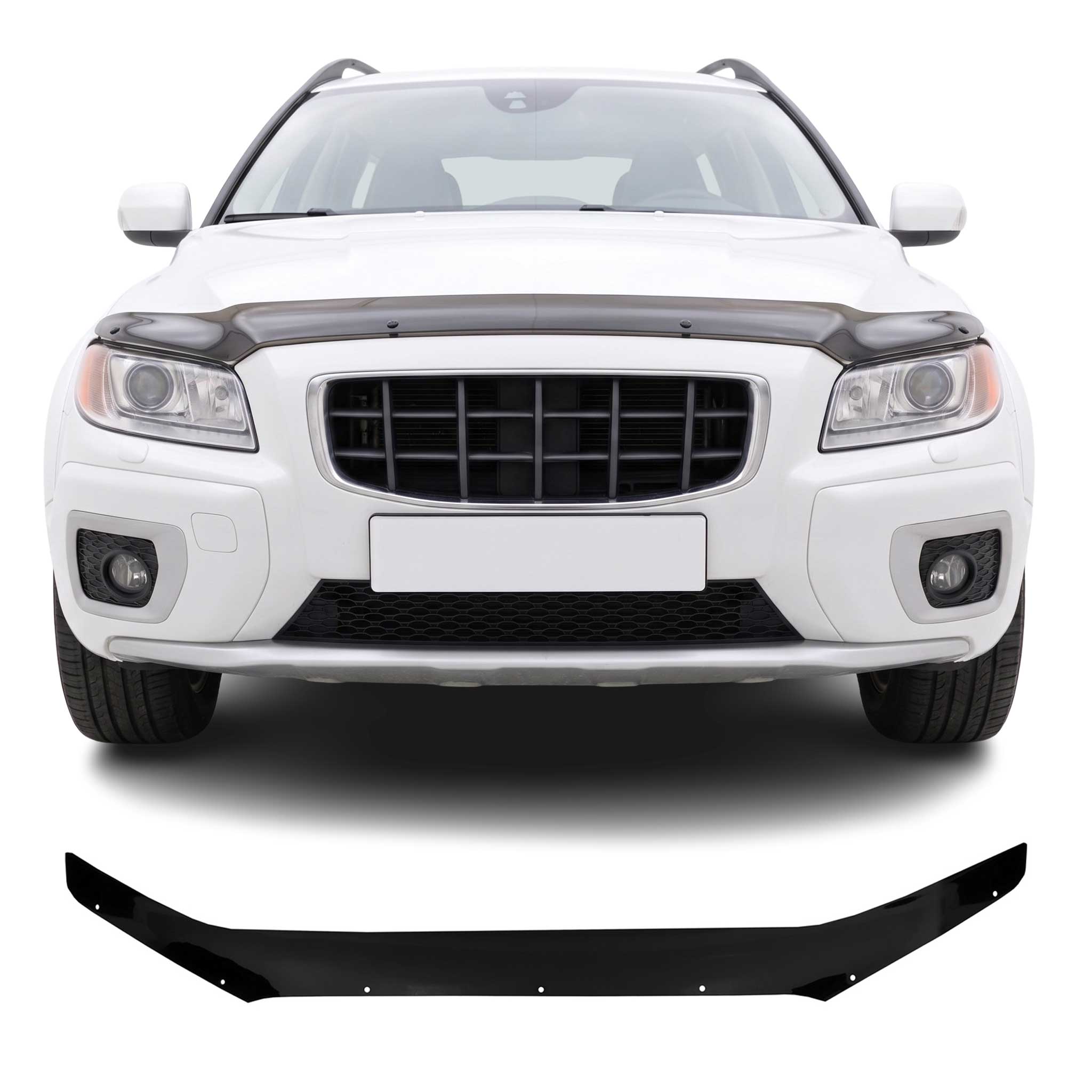 Deflector de Capó para Volvo XC70 V70 S80 2007-2016 Oscuro Brillante Acrílico