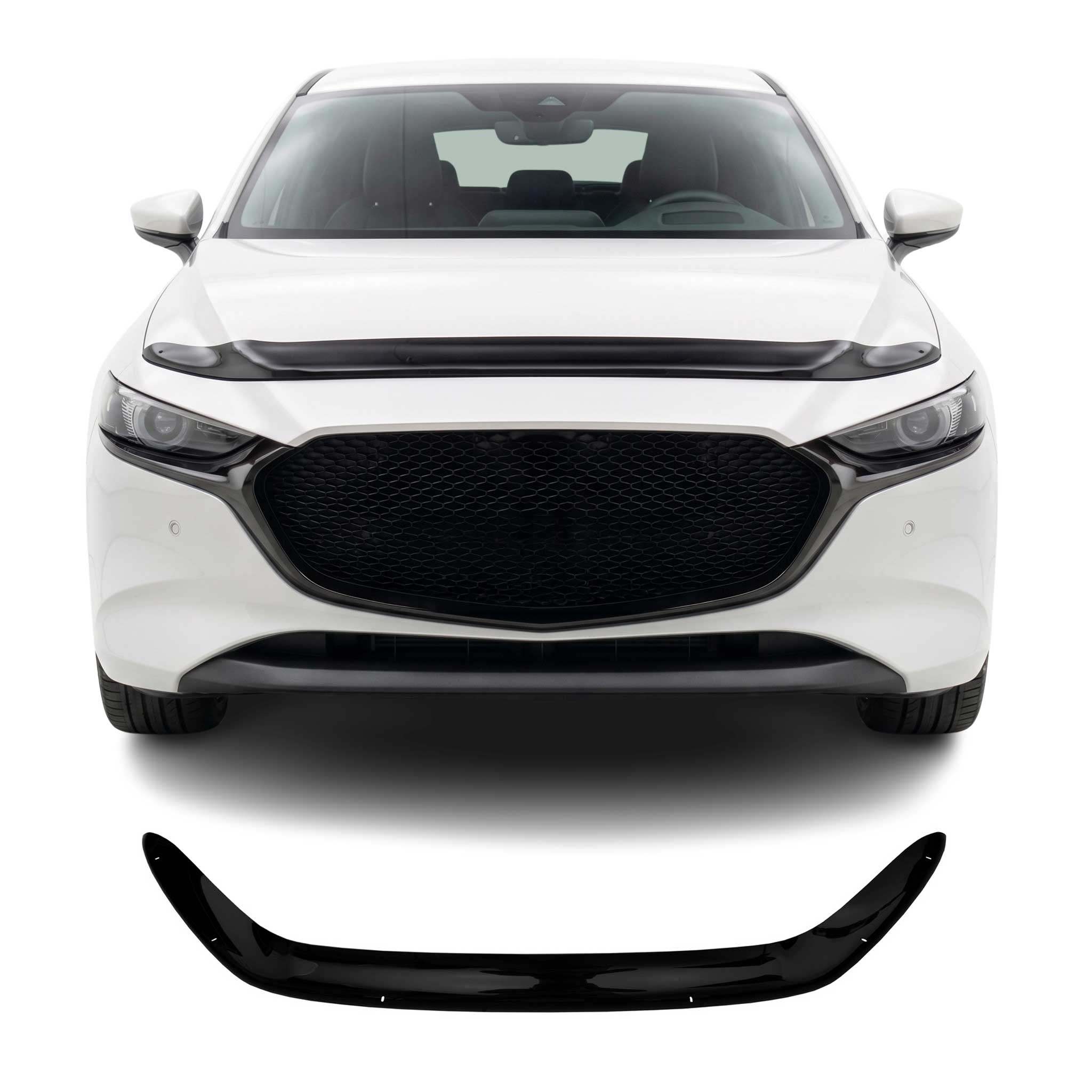 Deflector de Capó para Mazda 3 2019-2026 Hatchback Oscuro Brillante Acrílico