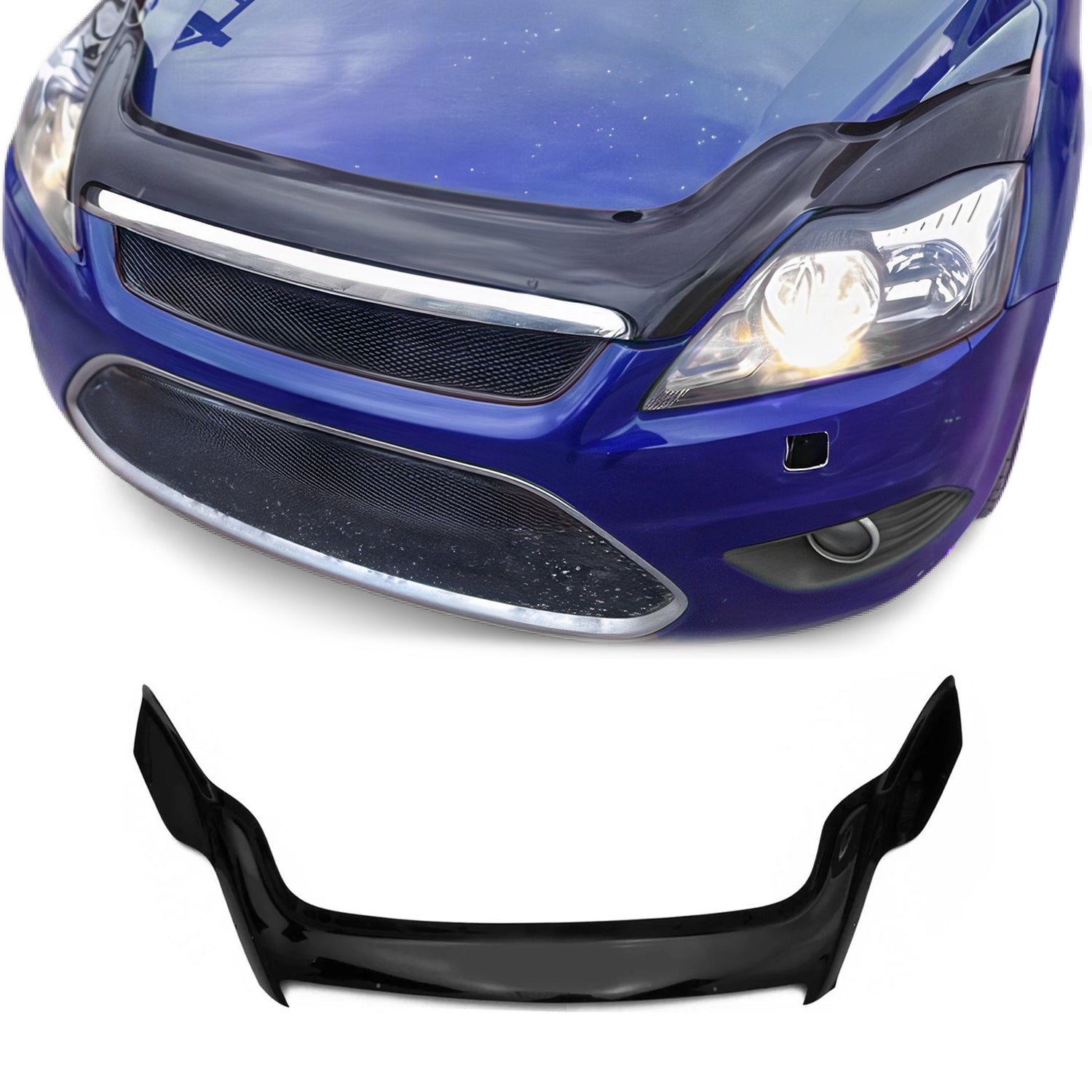 Deflector de Capó para Ford Focus 2 FL 2008-2010 Oscuro Brillante Acrílico