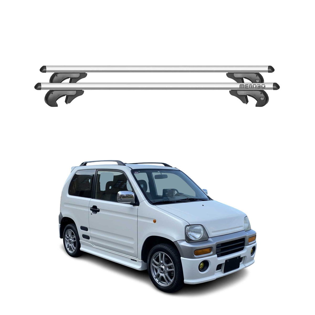 Menabo Barras de Techo Baca para Honda Z 1999-2002 Gris Aluminio 2Pza