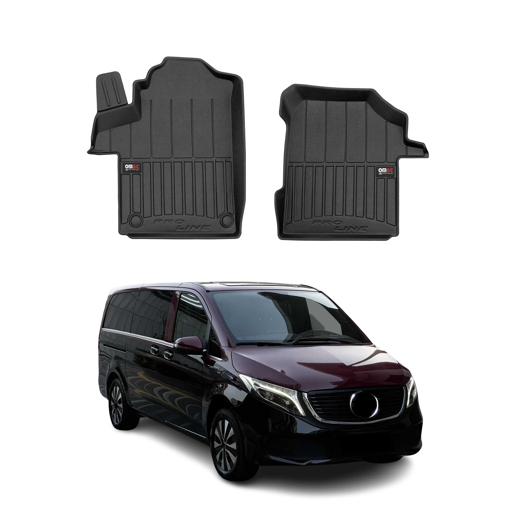 OMAC Premium Alfombrillas De Coche para Mercedes Class EQV W447 2020-2025 TPE 2x