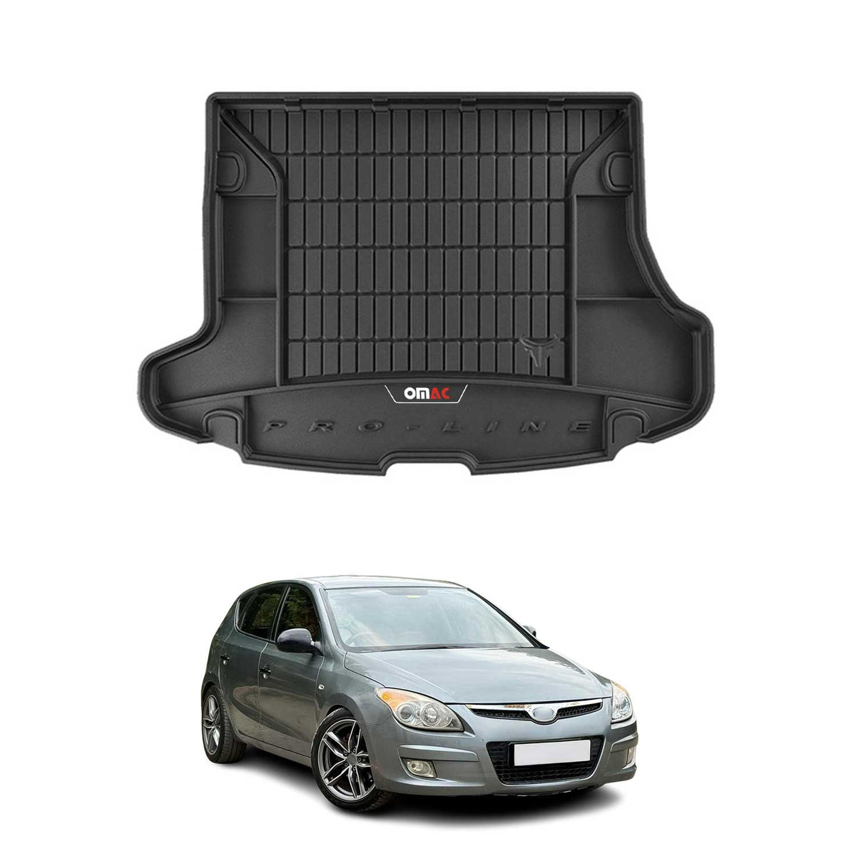 OMAC Premium Bandeja Maletero Alfombrilla para Hyundai i30 2008-2012 Negro TPE