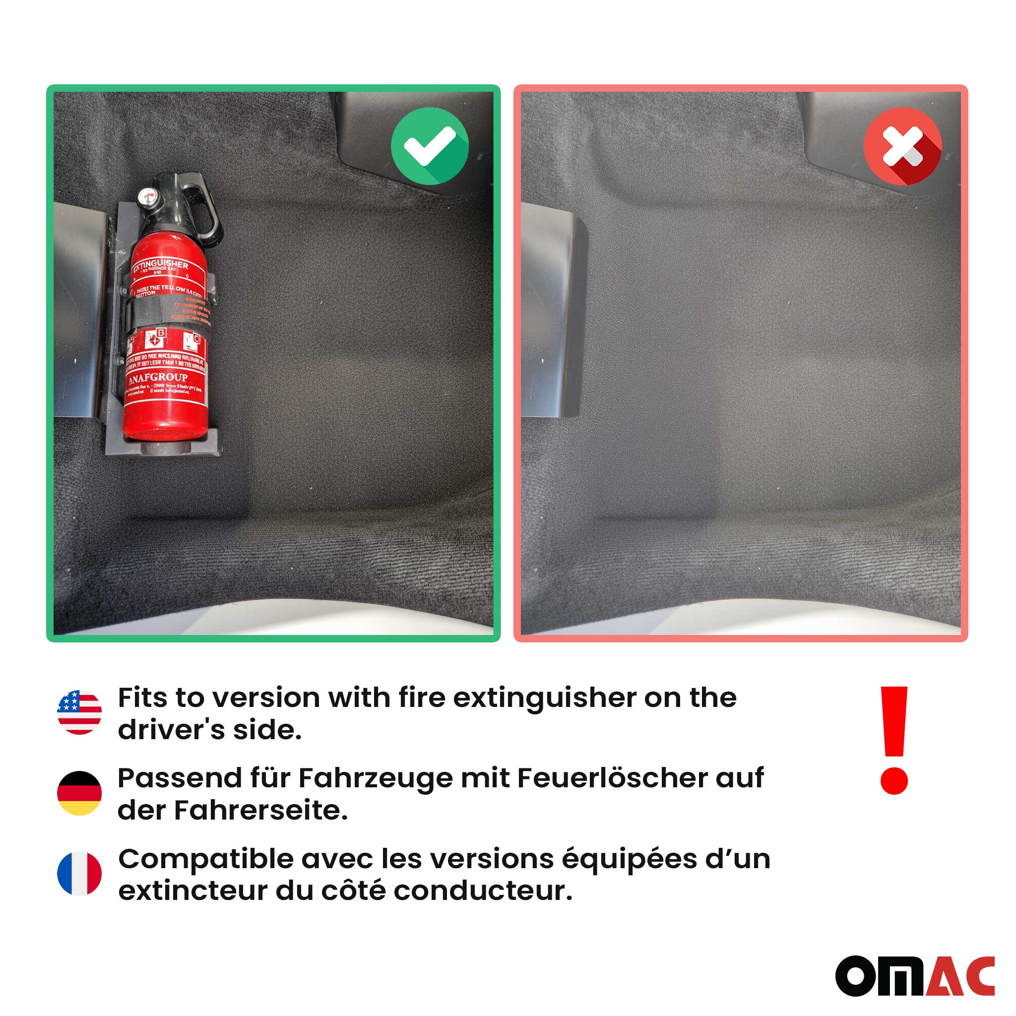 OMAC Alfombrillas De Coche para Mercedes G Class W463 1990-2018 Negro TPE 4Pza