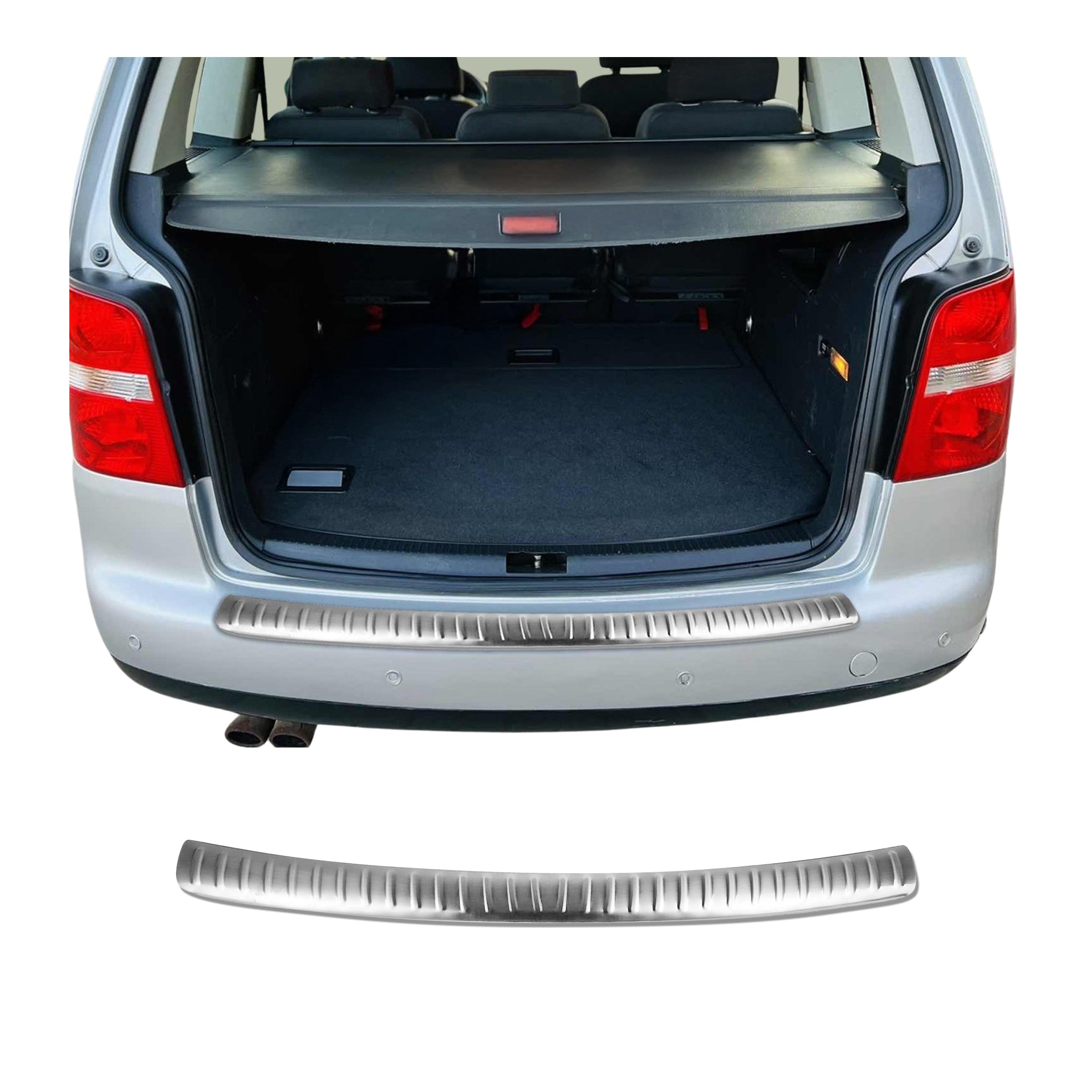 Protector de Parachoques Trasero para VW Touran 2003-2010 Acero cepillado