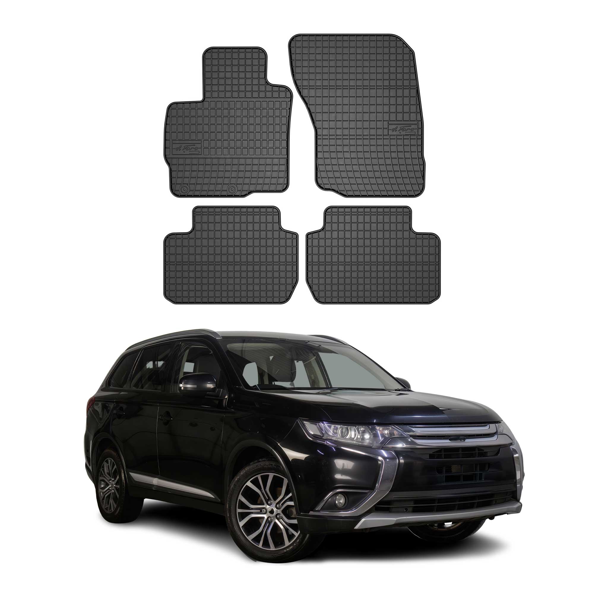 OMAC Alfombrillas De Coche para Mitsubishi Outlander 2014-2020 Negro Goma 4Pza