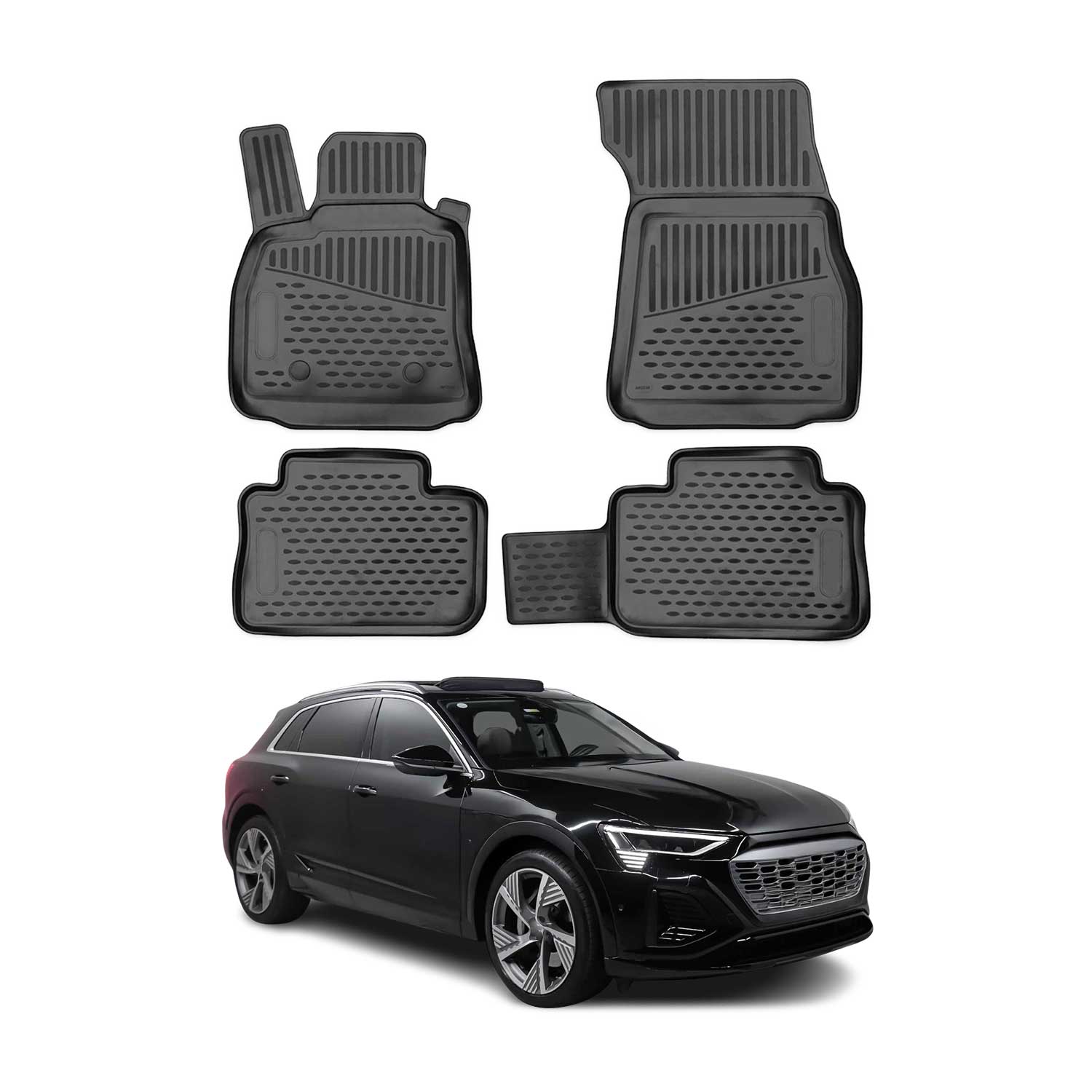 OMAC Alfombrillas De Coche para Audi Q8 e-Tron 2018-2025 Negro Goma 4Pza
