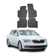 OMAC Alfombrillas De Coche para Skoda Superb 2008-2015 Negro Goma 4Pza