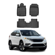 OMAC Premium Alfombrillas De Coche para Honda CR-V 2012-2018 Negro TPE Goma 3Pza