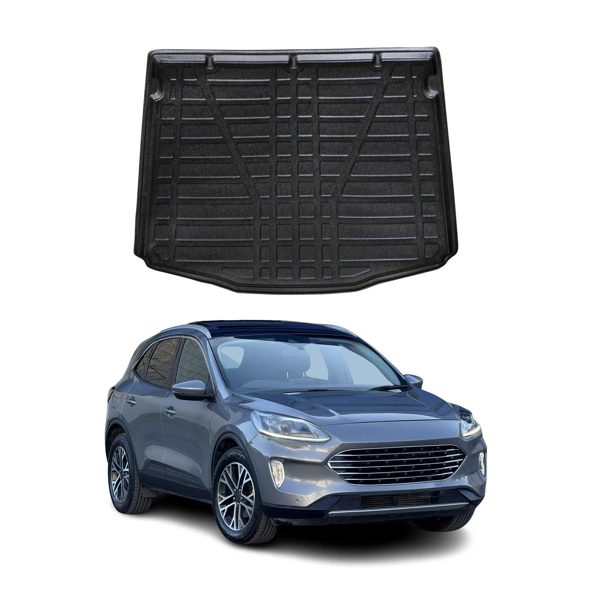 OMAC Bandeja Maletero Alfombrilla para Ford Kuga 2020-2025 Negro Goma TPE 1Pza