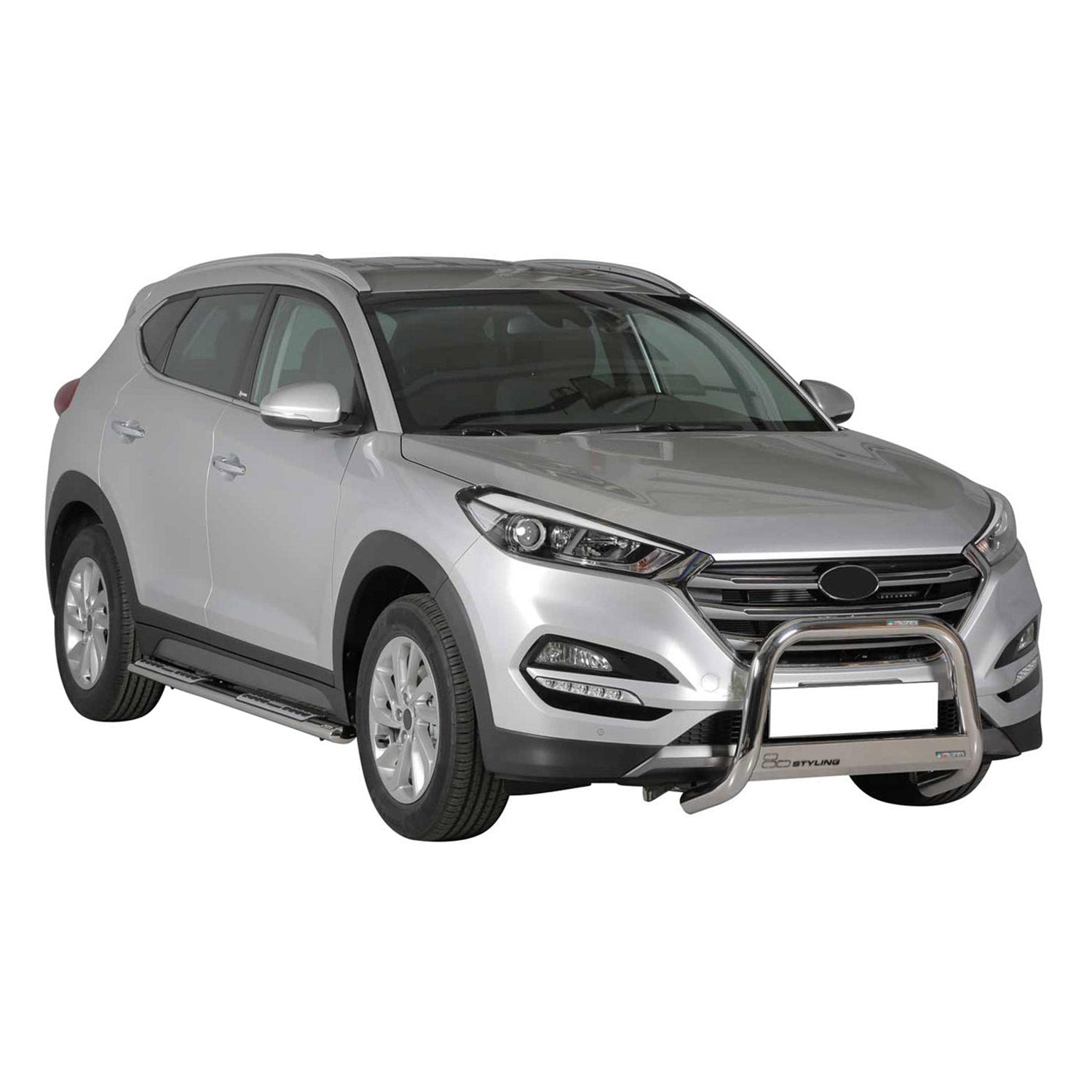 Bull Barra Frontal para Hyundai Tucson 2015-2018 Plata Brillante Acero