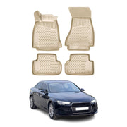 OMAC Alfombrillas Coche para Audi A4 B9 Sedán Familiar Allroad 2016-2025 Beige