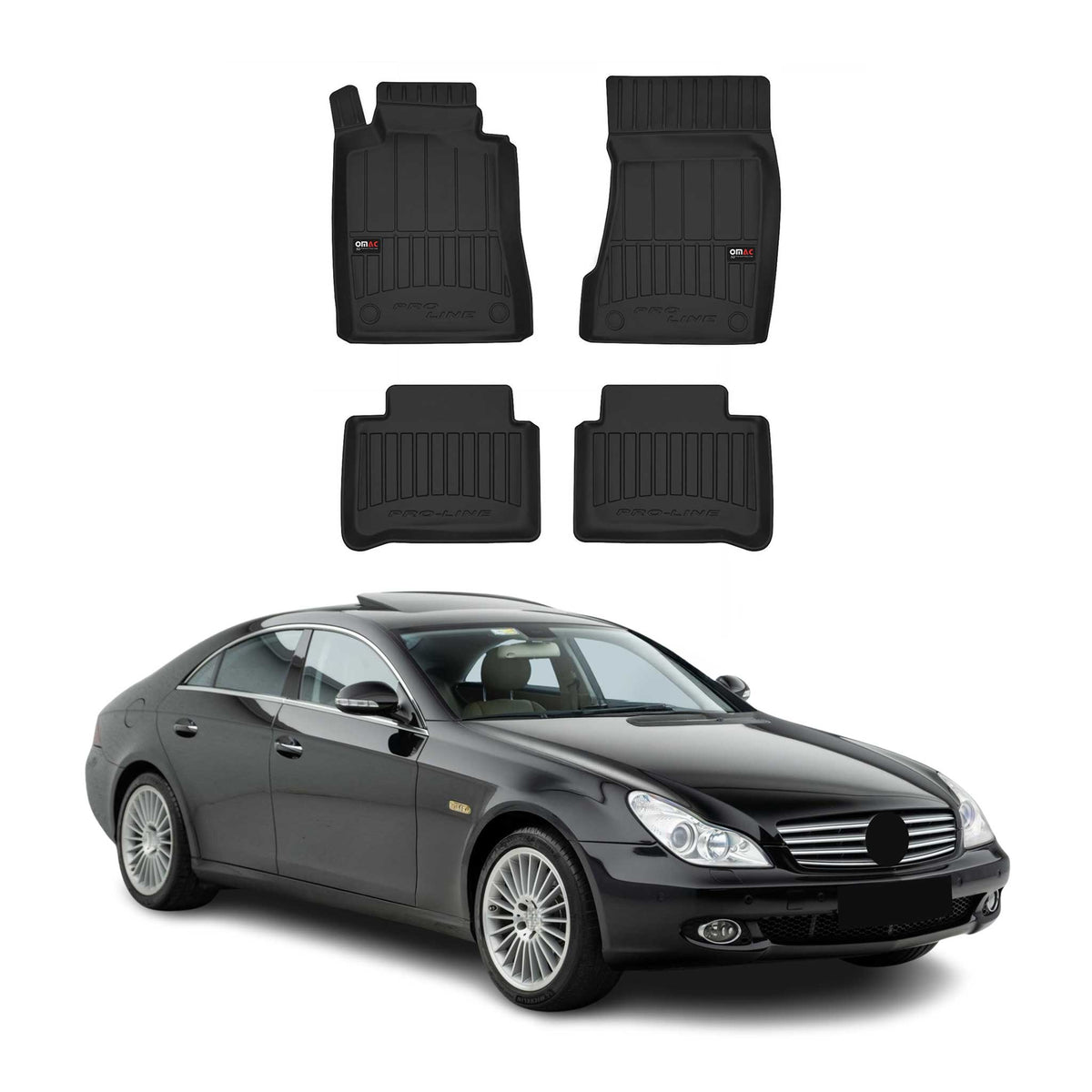 OMAC Premium Alfombrillas De Coche para Mercedes CLS C219 2004-2011 TPE Goma 4x