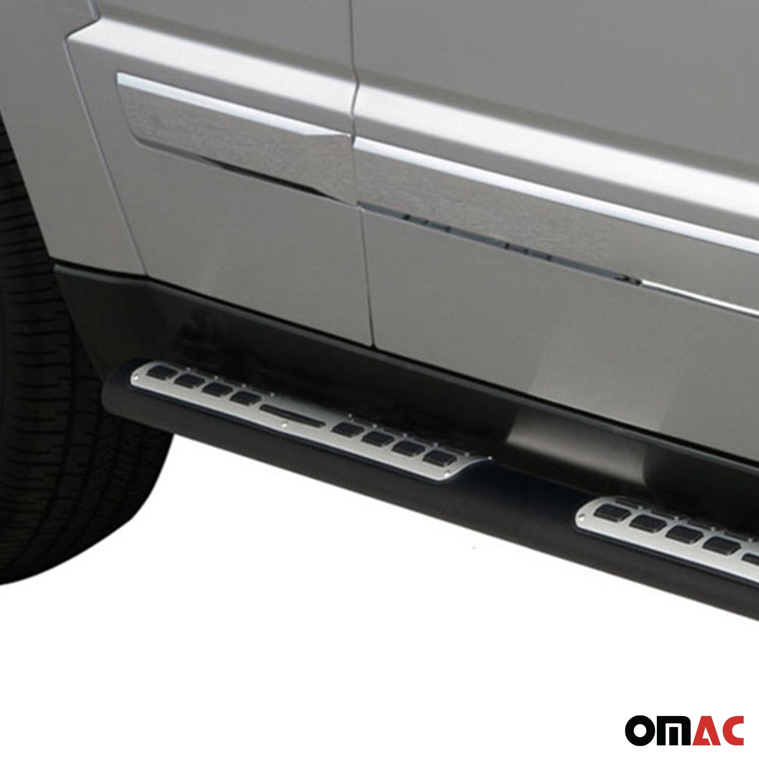 Par de Estribos Barras Laterales para Jeep Cheeroke 2008-2013 Negro Acero