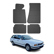 OMAC Alfombrillas De Coche para BMW Serie 5 E34 1988-1996 Negro Goma 4Pza