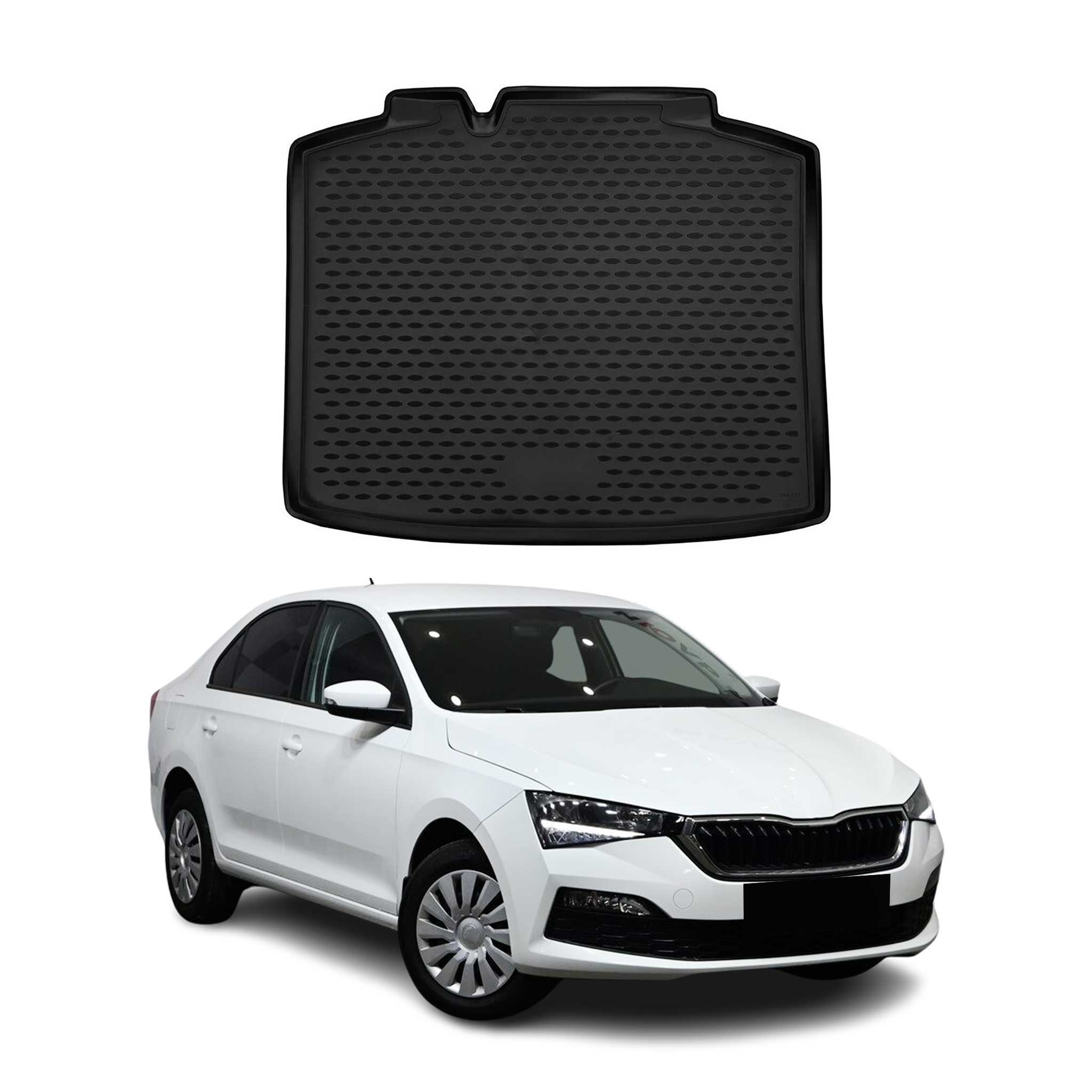 OMAC Bandeja Maletero Alfombrilla para Skoda Rapid Spaceback 2017-2019 Negro TPE