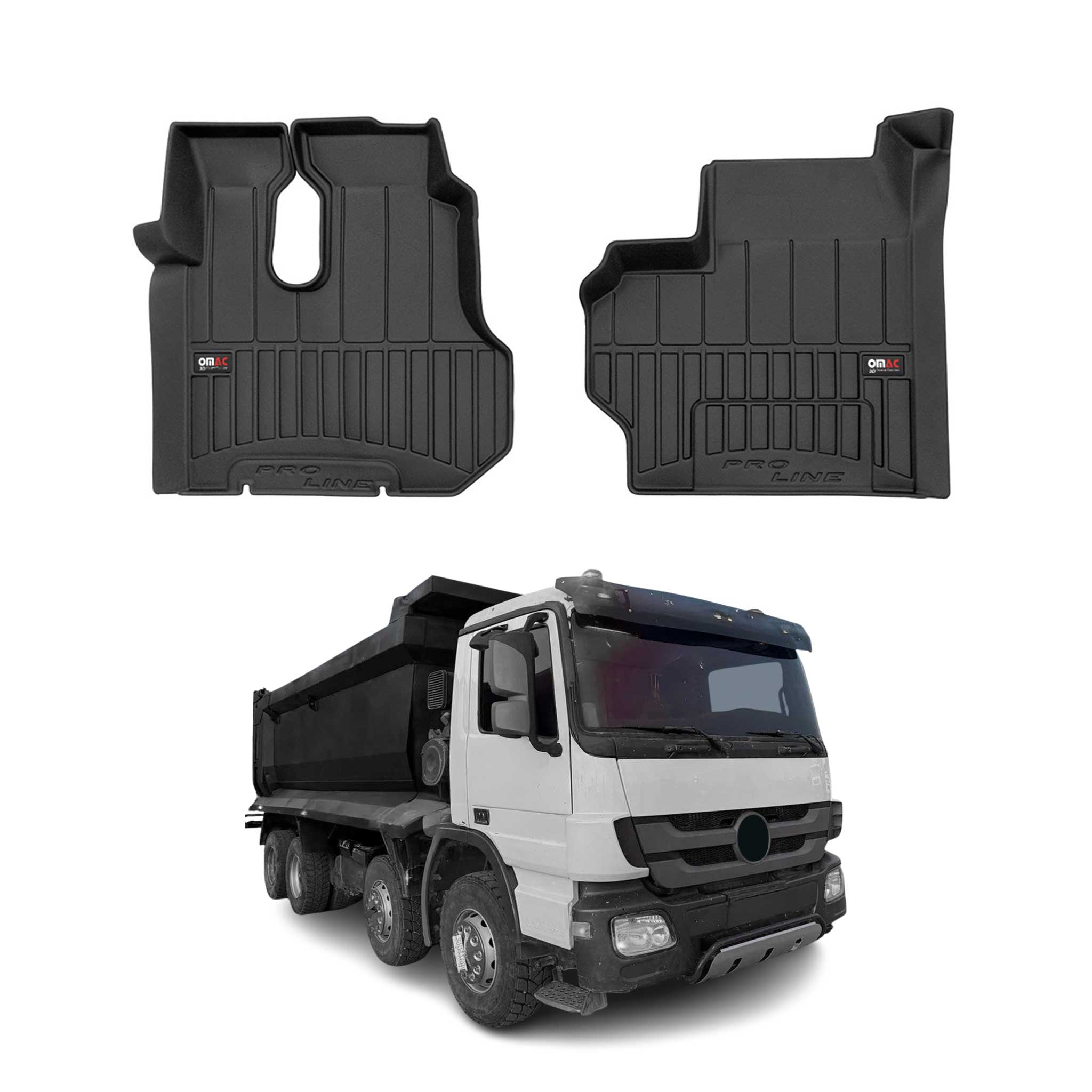 OMAC Premium Alfombrillas De Coche para Mercedes Actros MP3 2008-2011 Goma 2x