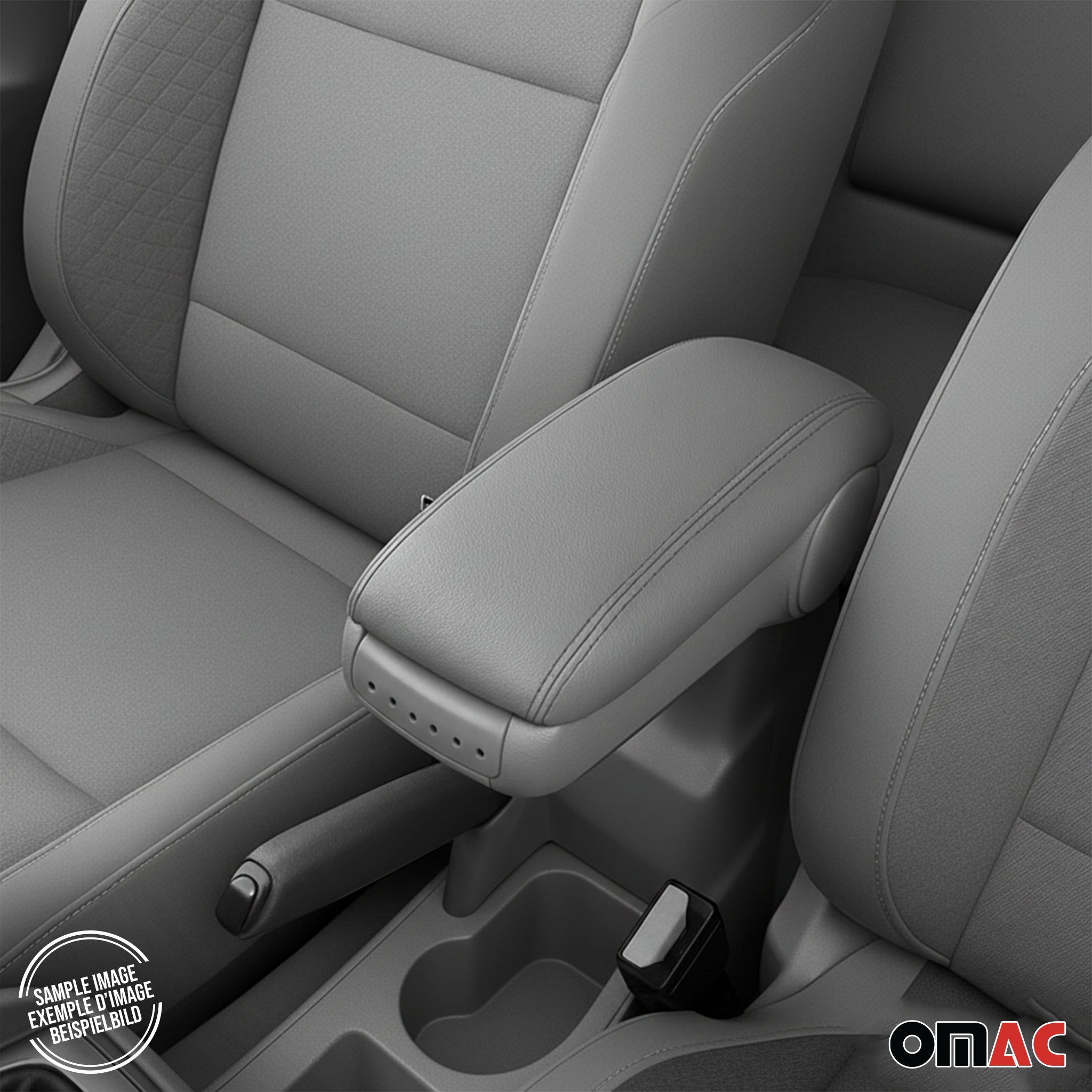 Gris Reposabrazos Consola para VW Caddy 2003-2020 Gris PU Cuero Plástico 1Pza