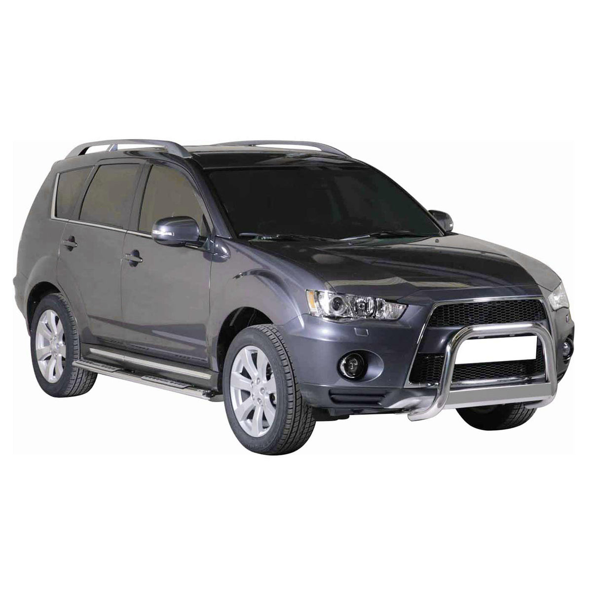 Bull Barra Frontal para Mitsubishi Outlander 2010-2012 Plata Brillante Acero