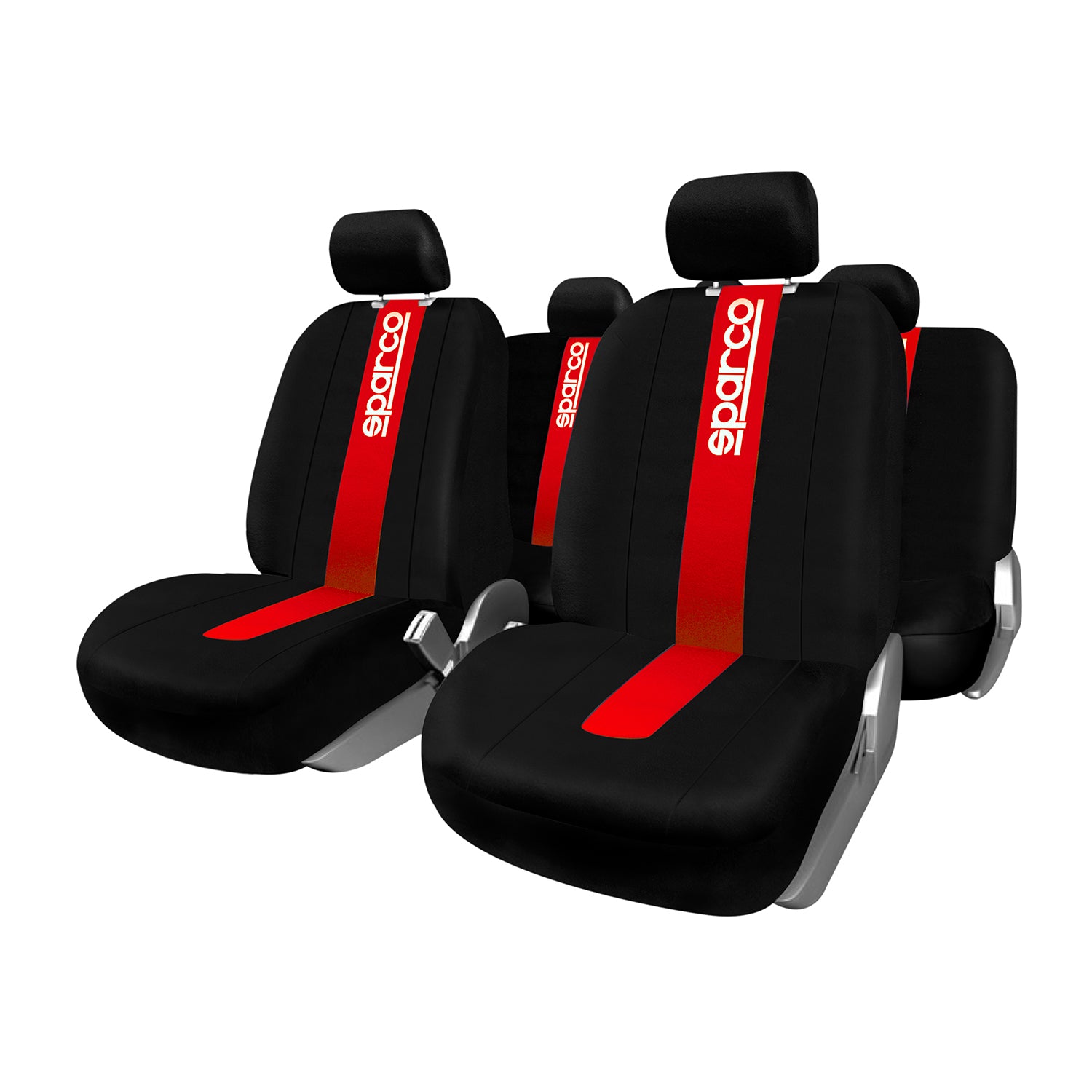 Sparco Funda de Asiento Universal Negro Rojo Delantero Trasero