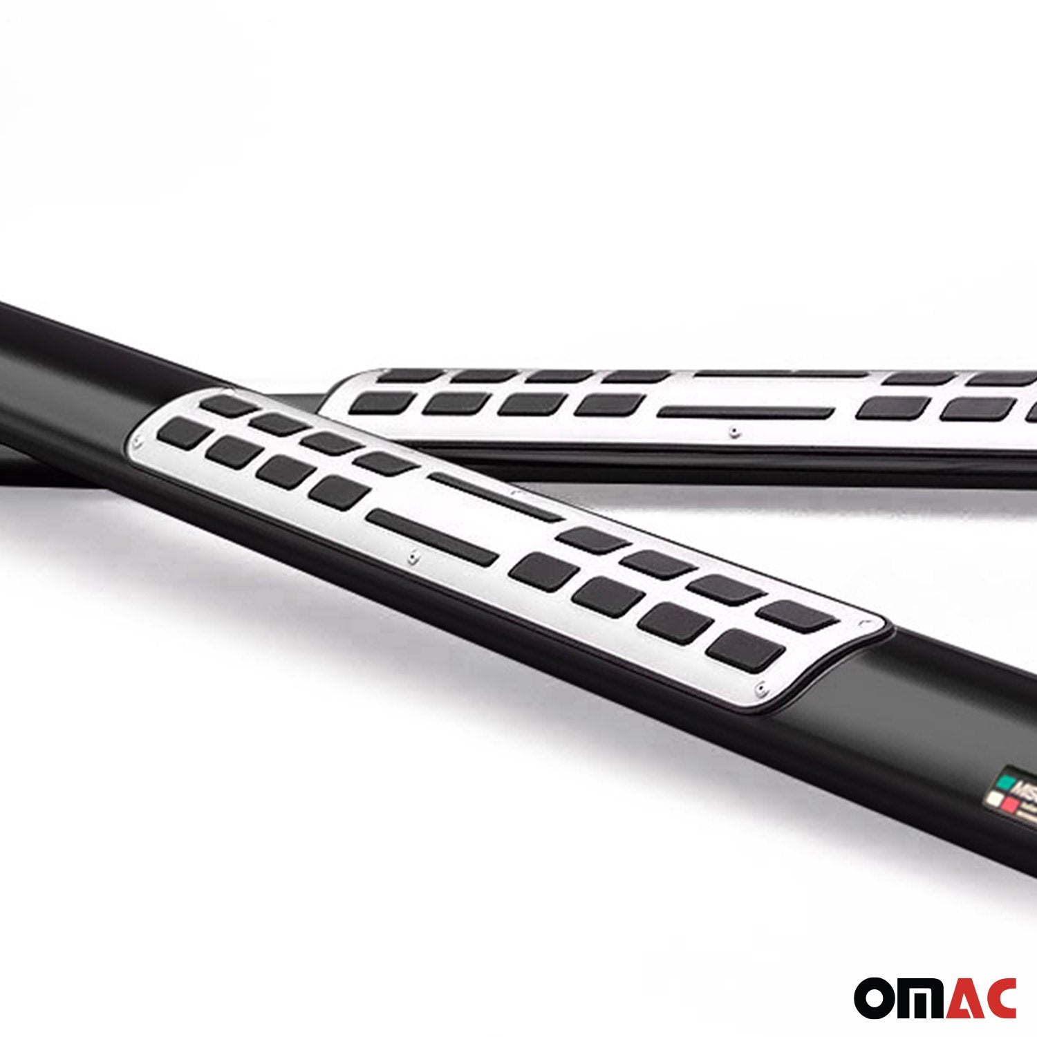 Par de Estribos Barras Laterales para Kia Soul 2013-2017 Negro Brillante Acero