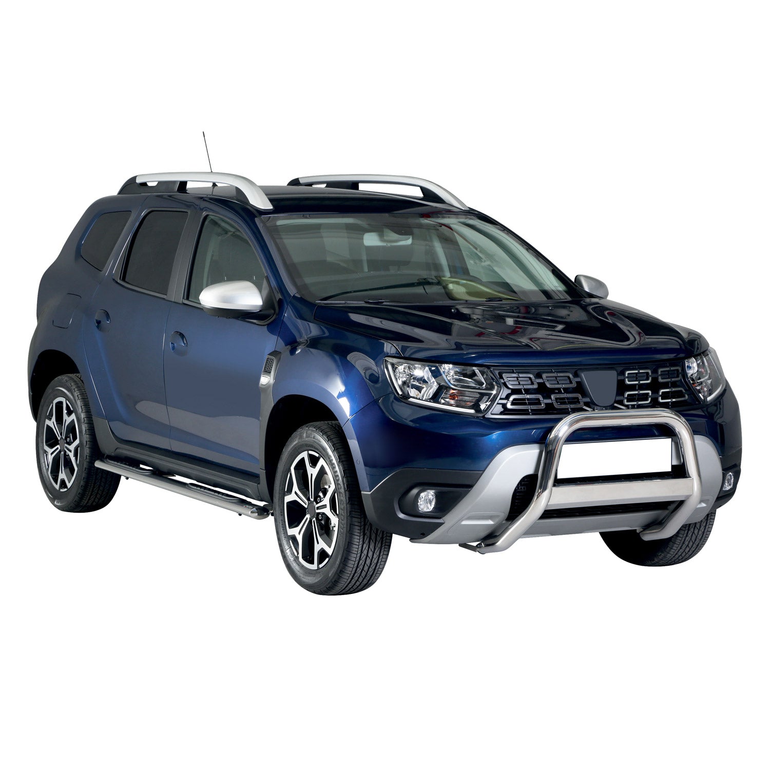 Bull Barra Frontal para Dacia Duster 2018-2020 Plata Brillante Acero 1Pza