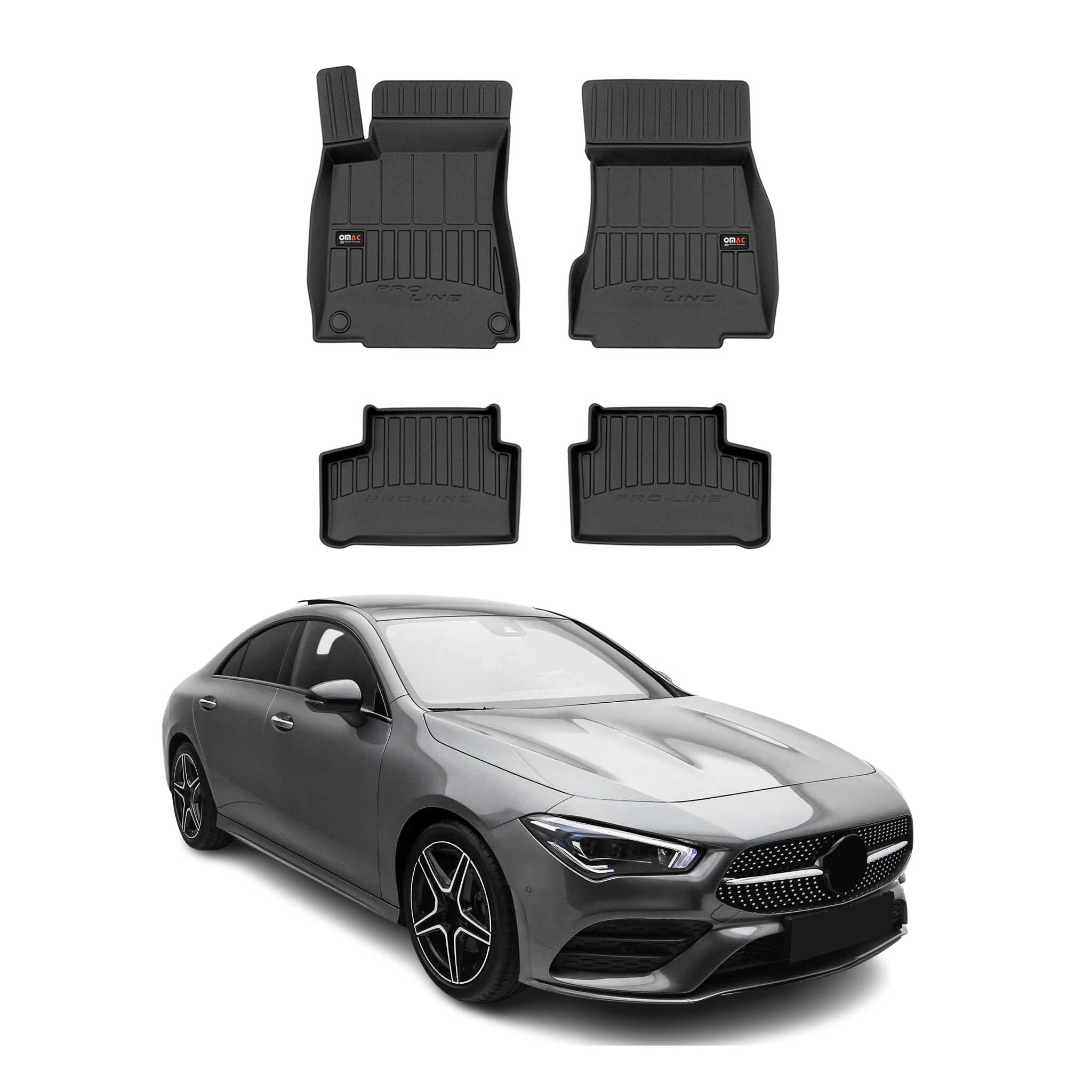 OMAC Premium Alfombrillas De Coche para Mercedes CLA C118 2019-2025 TPE Goma 4x