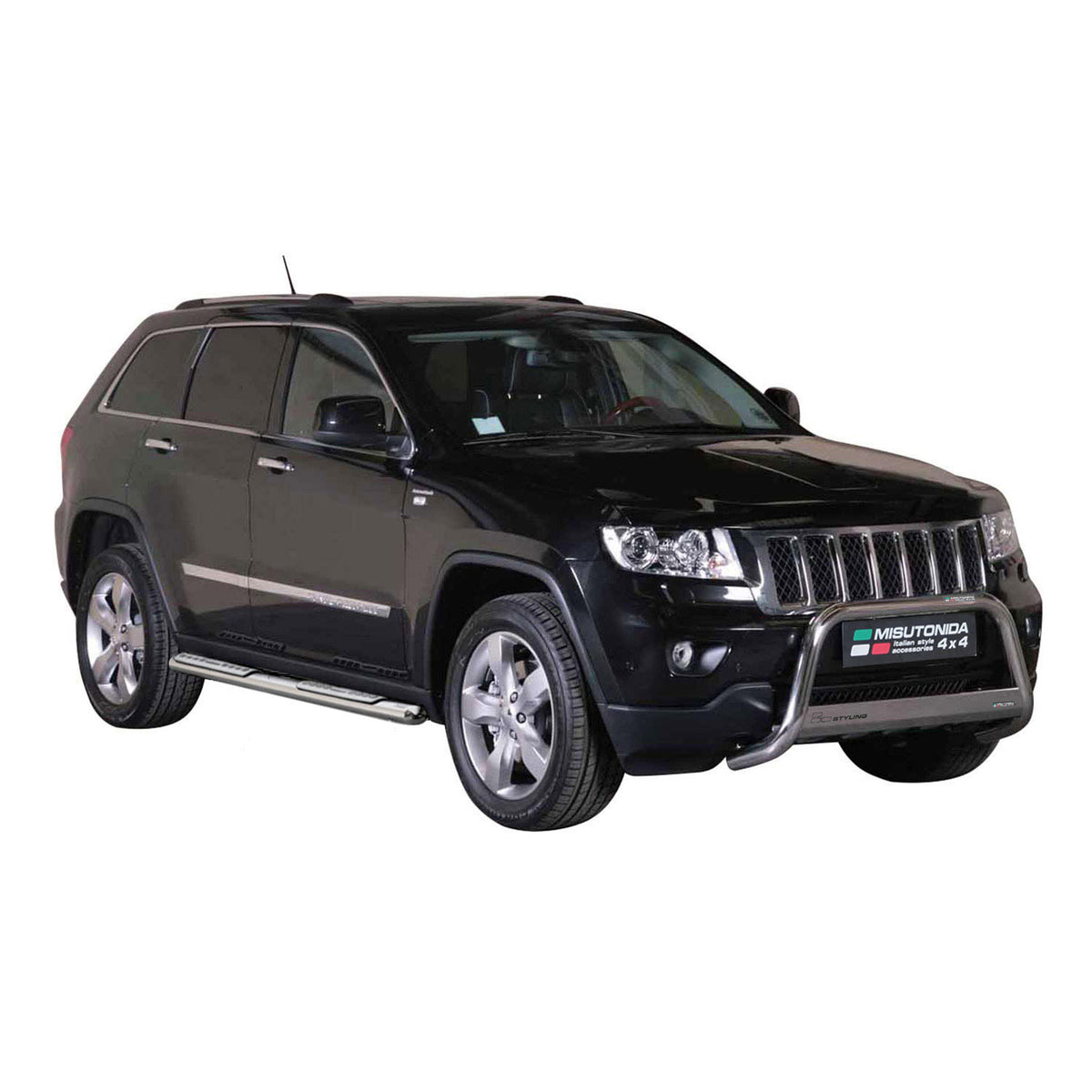 Par de Estribos Barras Laterales para Jeep Grand Cherokee 2010-2013 Plata Acero
