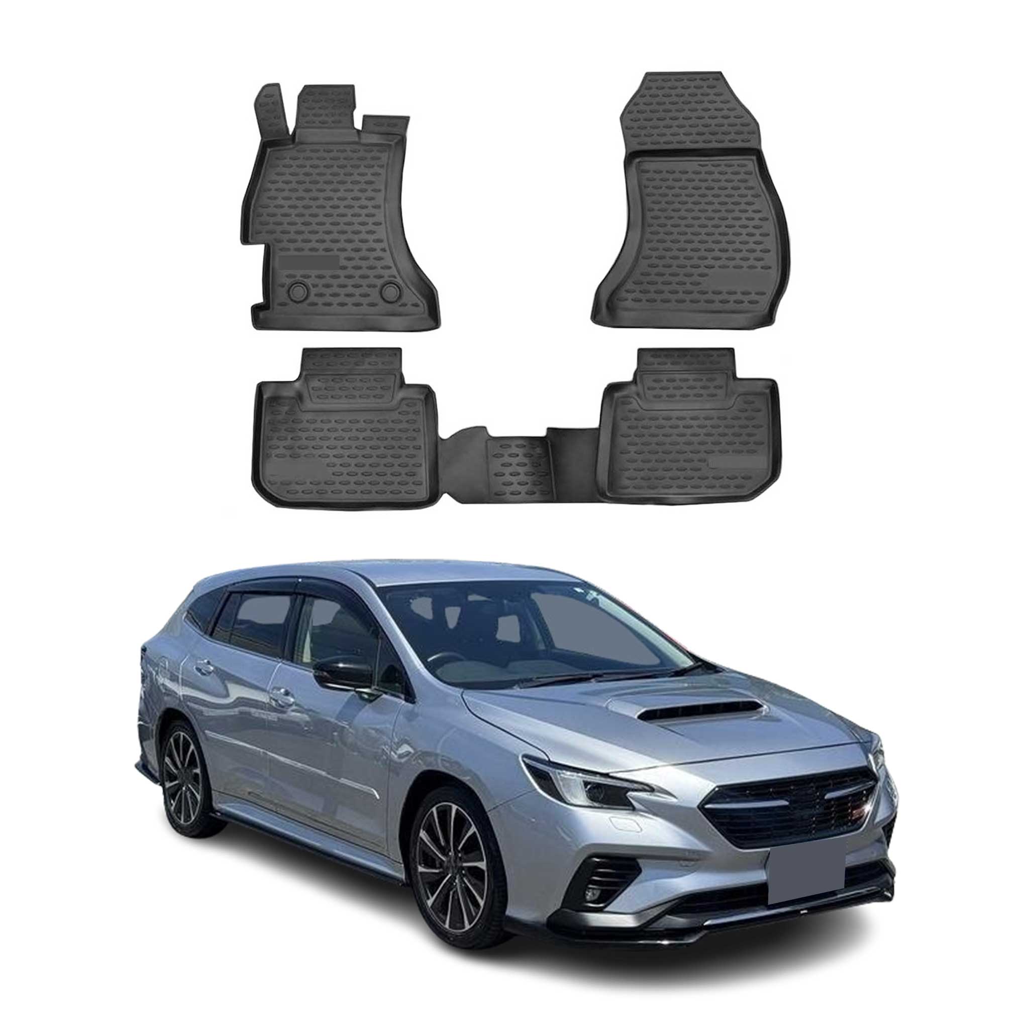 OMAC Alfombrillas De Coche para Subaru Levorg 2014-2025 Negro Goma TPE 4Pza