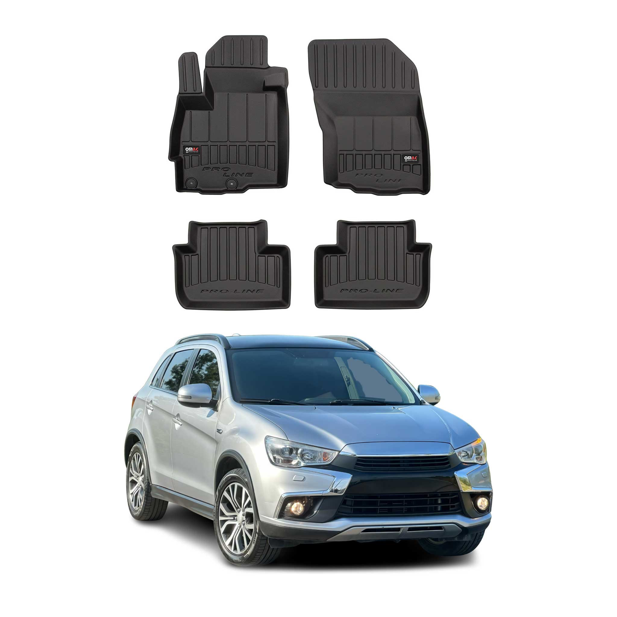 OMAC Premium Alfombrillas De Coche para Mitsubishi ASX 2010-2024 TPE Goma 4x