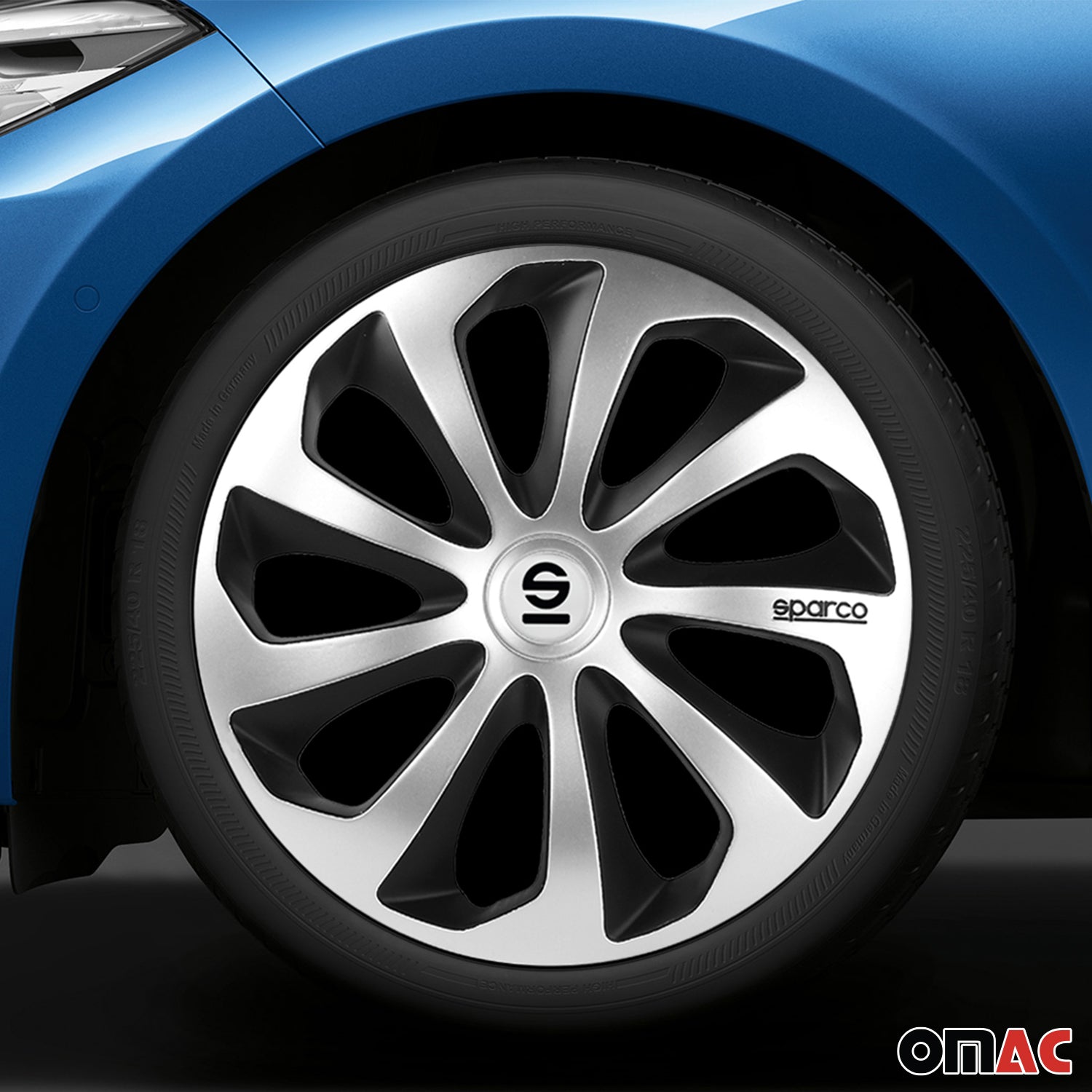 Sparco Sicilia Tapacubos 15 Pulgadas Universal Negro Plata ABS Plástico