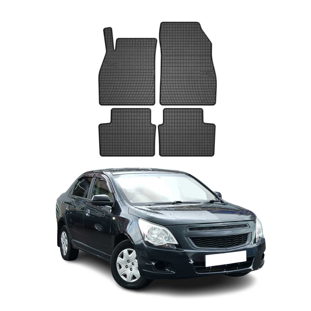 OMAC Alfombrillas De Coche para Chevrolet Malibu 2008-2016 Negro Goma TPE 4Pza